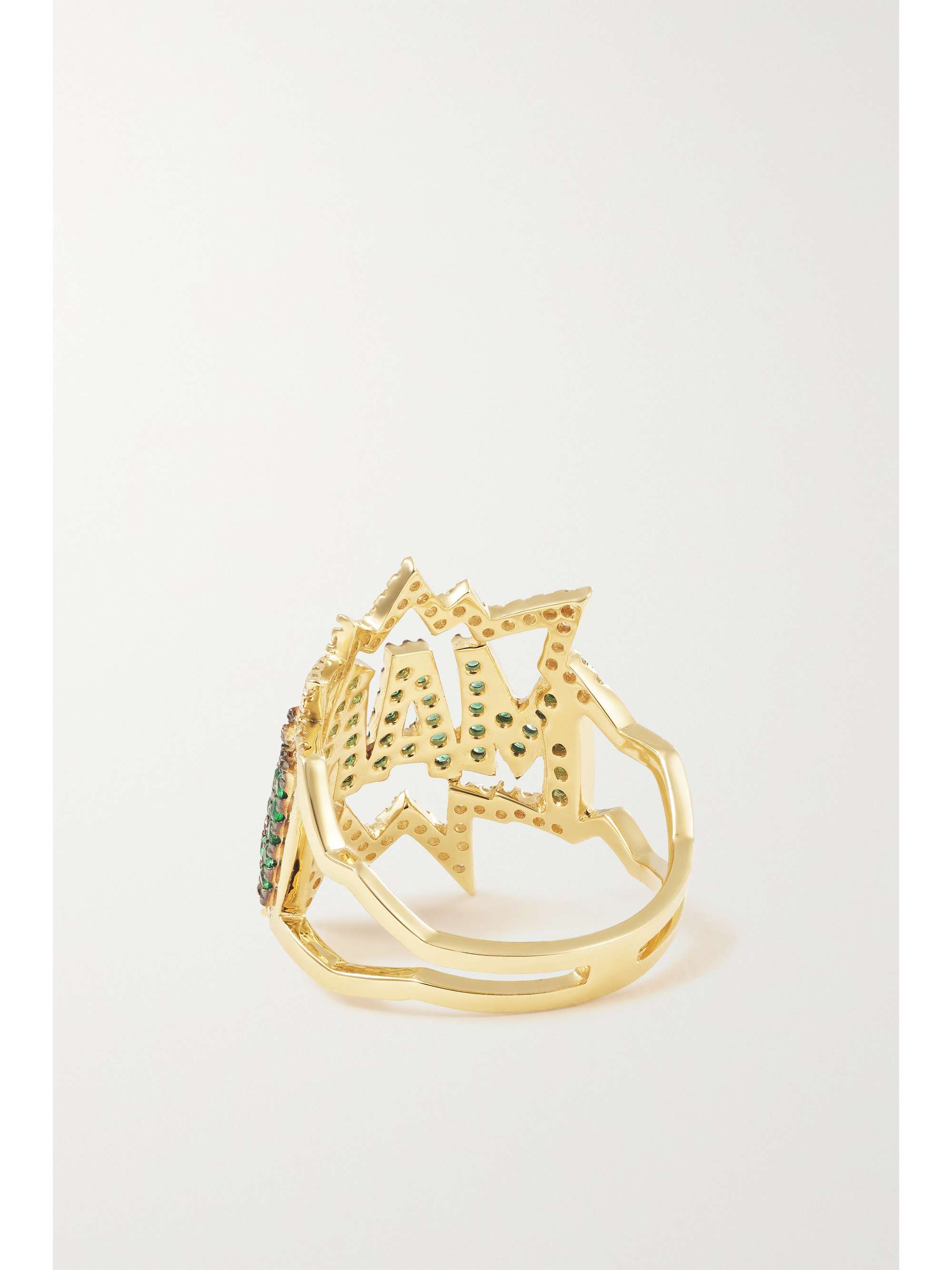 DIANE KORDAS Mama Ring aus 18 Karat Gold mit Smaragden und Diamanten