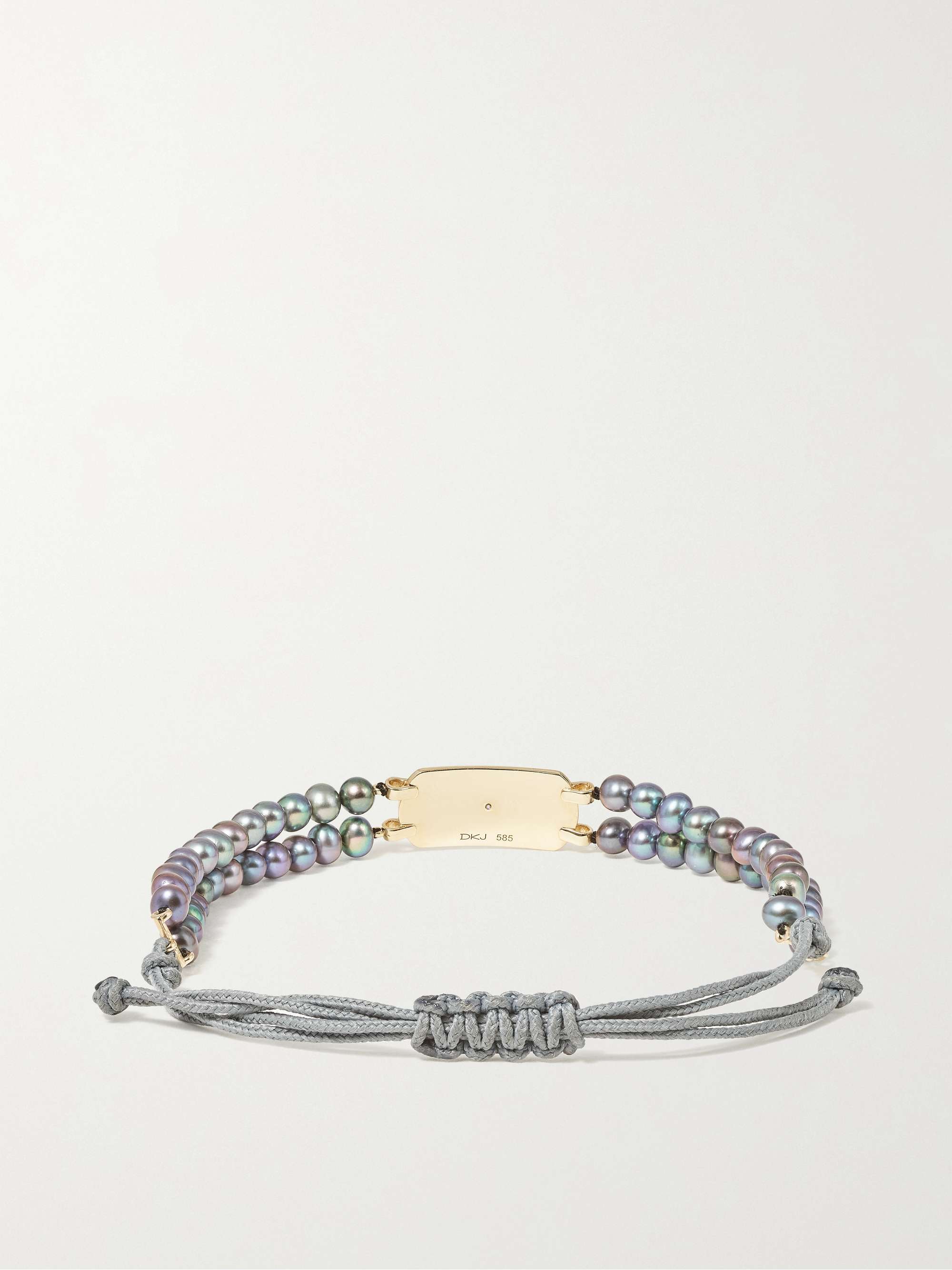 DIANE KORDAS Double Strand 18-karat gold, pearl and diamond bracelet