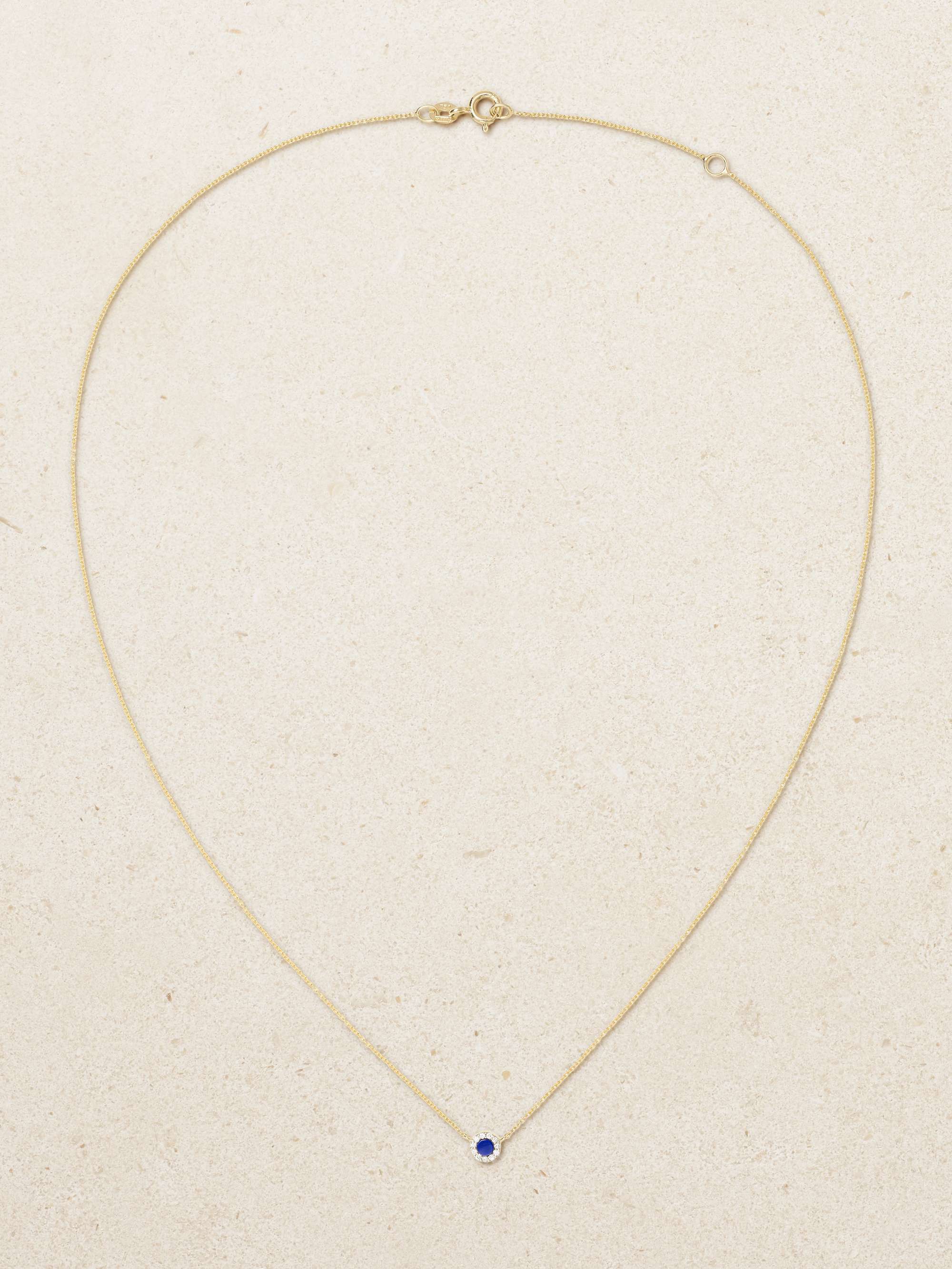 DIANE KORDAS Evil Eye 18-karat gold, lapis lazuli and diamond necklace