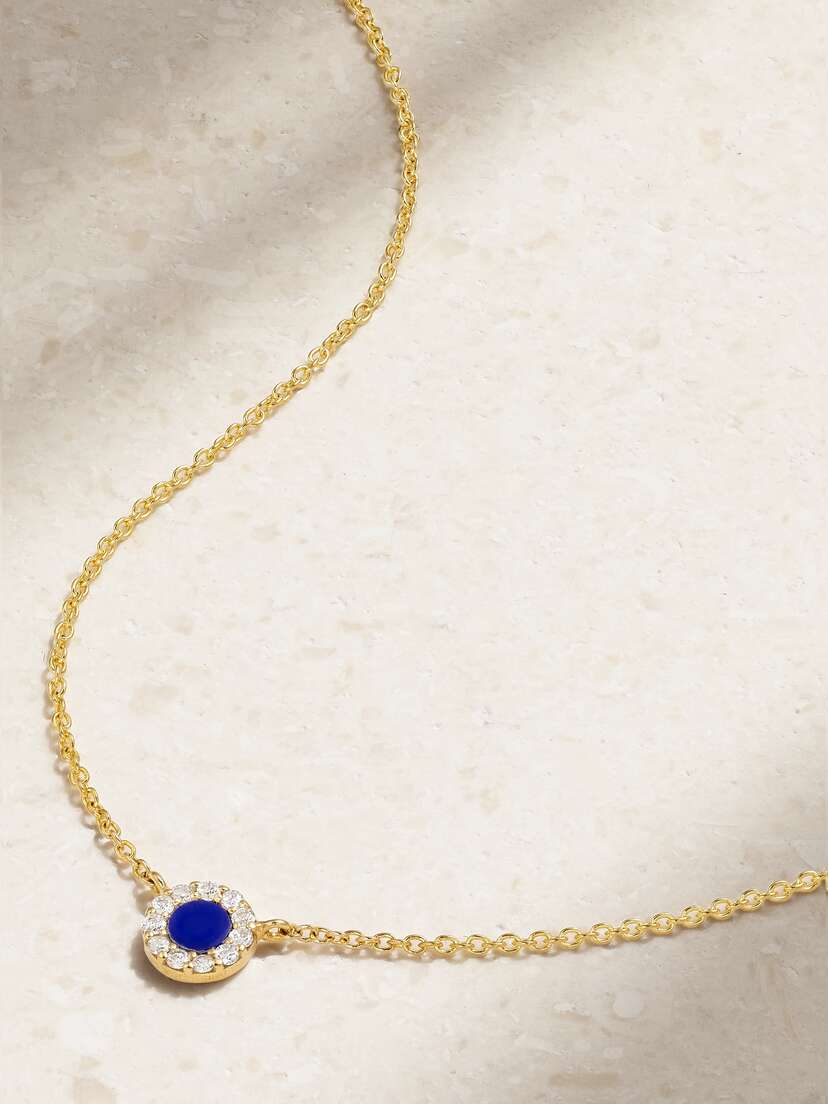 Diane Kordas Evil Eye 18-karat Gold, Lapis Lazuli And Diamond Necklace