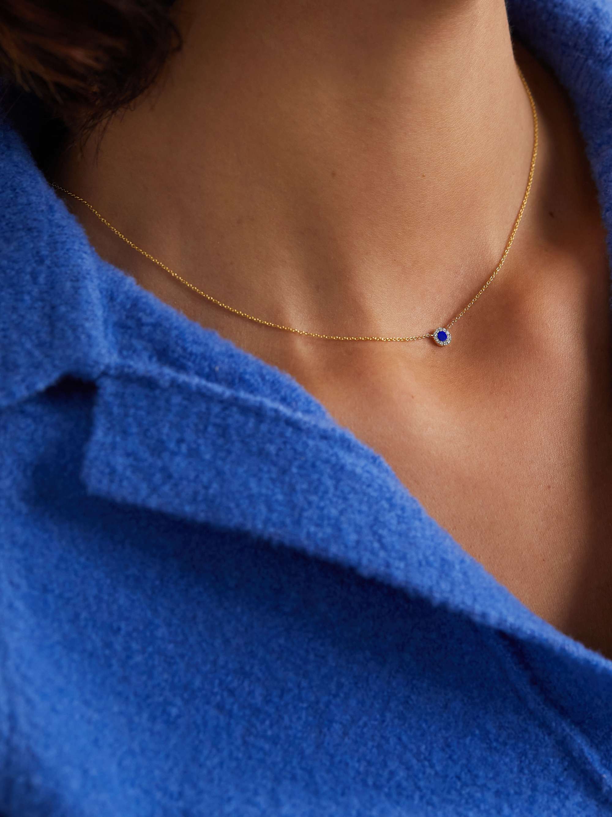 DIANE KORDAS Evil Eye 18-karat gold, lapis lazuli and diamond necklace