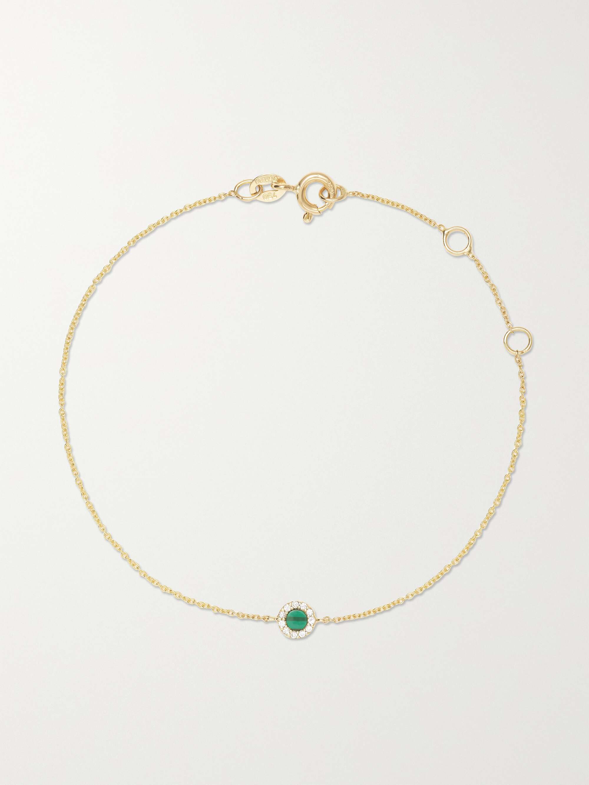 DIANE KORDAS Evil Eye 18-karat gold, malachite and diamond bracelet ...