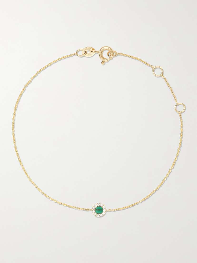 Diane Kordas Evil Eye 18-karat Gold, Malachite And Diamond Bracelet