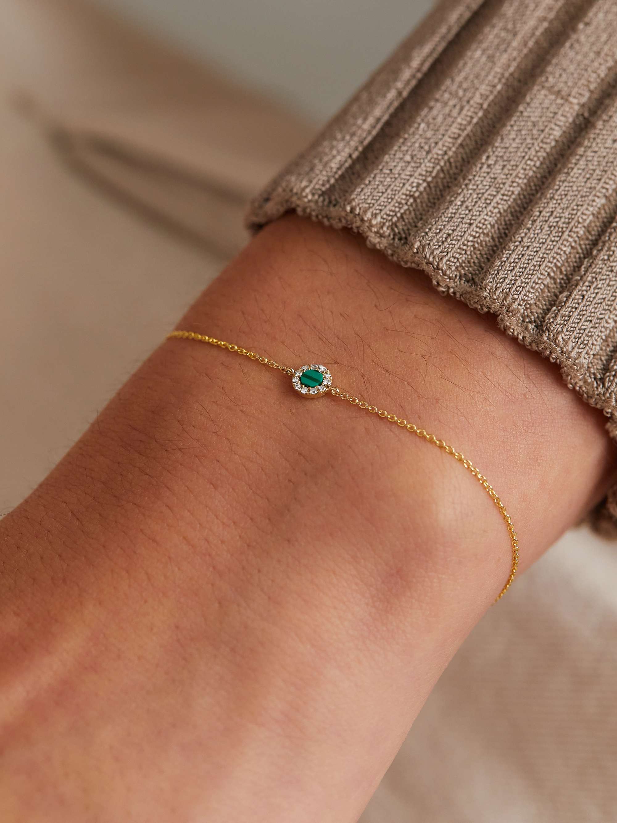 Gold sales malachite bracelet