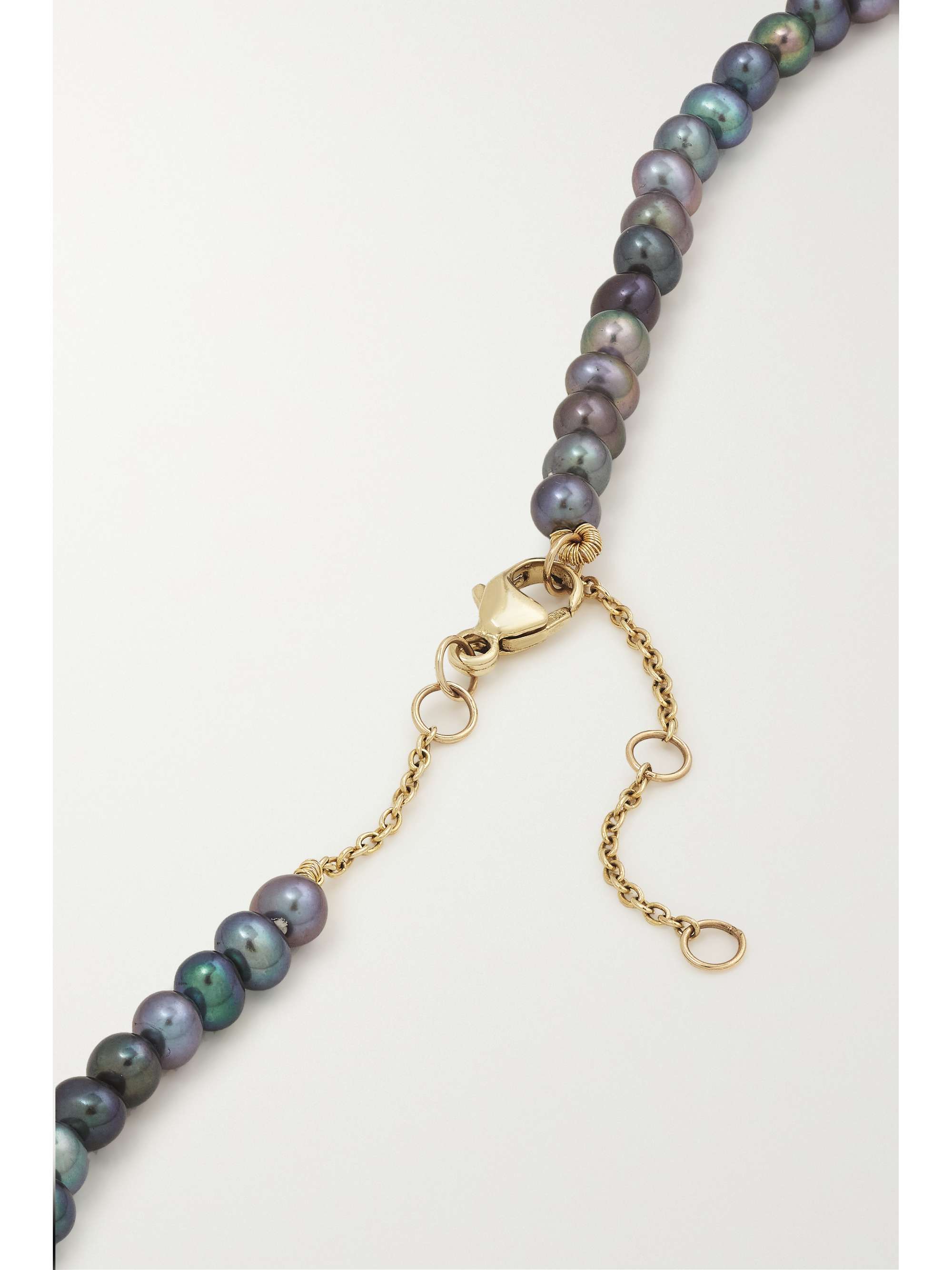 DIANE KORDAS Evil Eye 18-karat gold, pearl and diamond necklace
