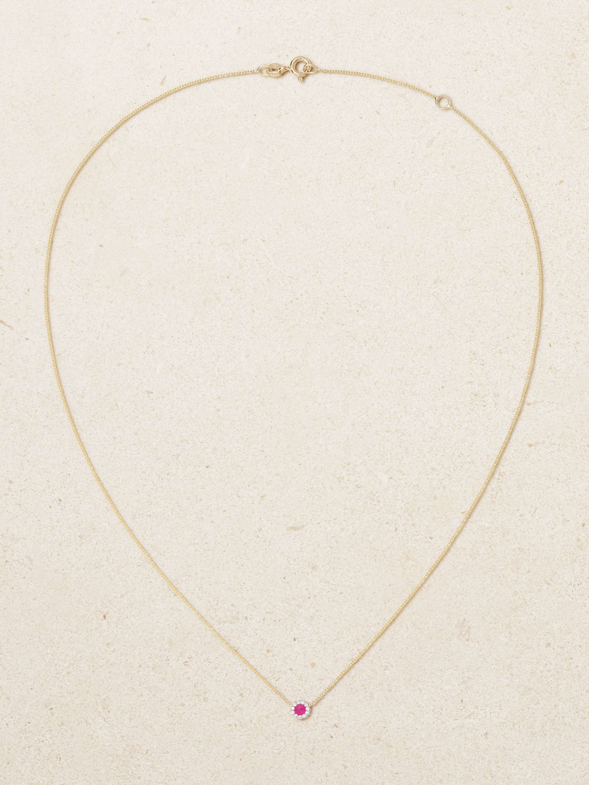 DIANE KORDAS Evil Eye 18-karat gold, lapis lazuli and diamond necklace