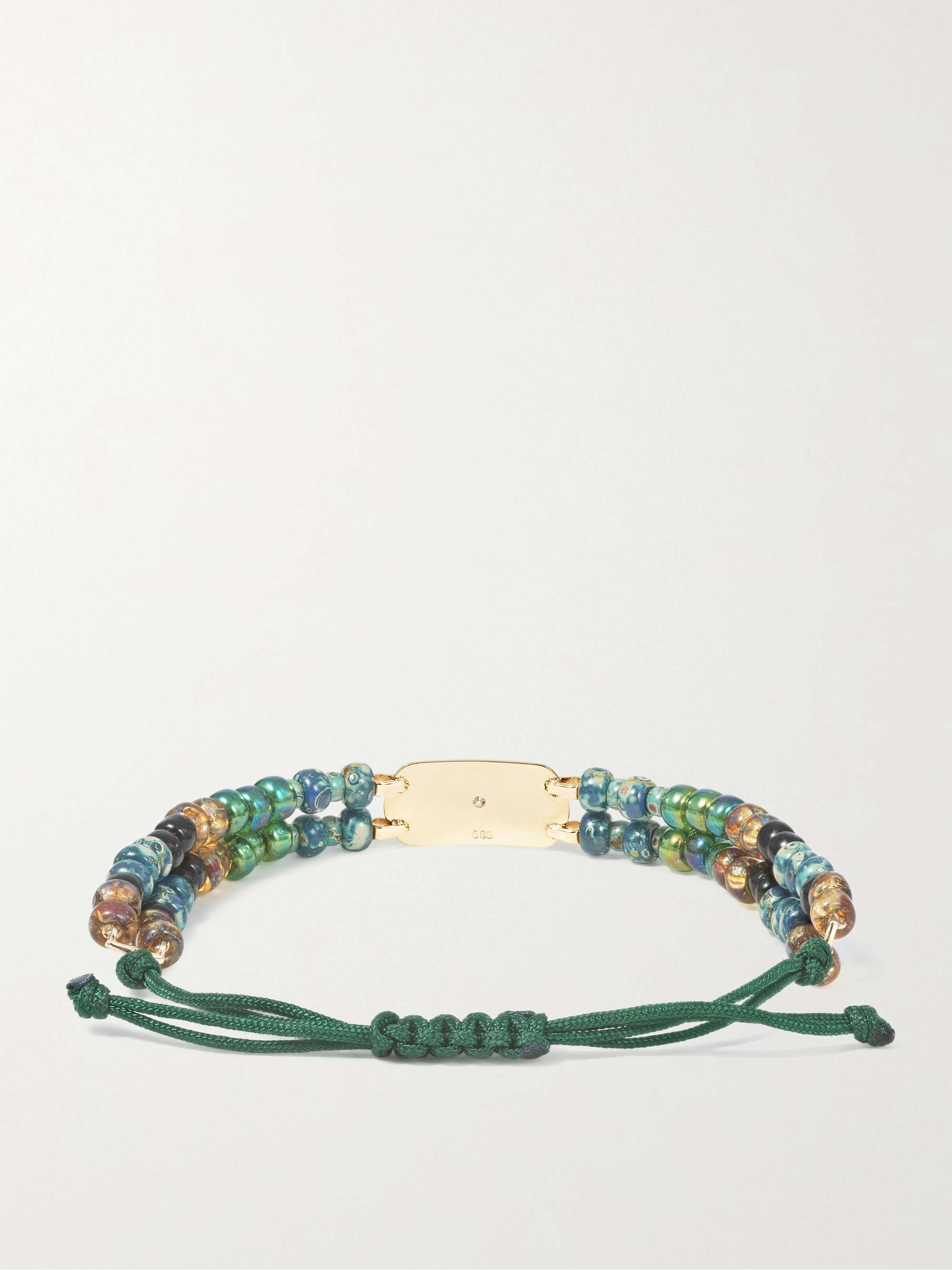 DIANE KORDAS Double Strand 18-karat gold, pearl and diamond bracelet