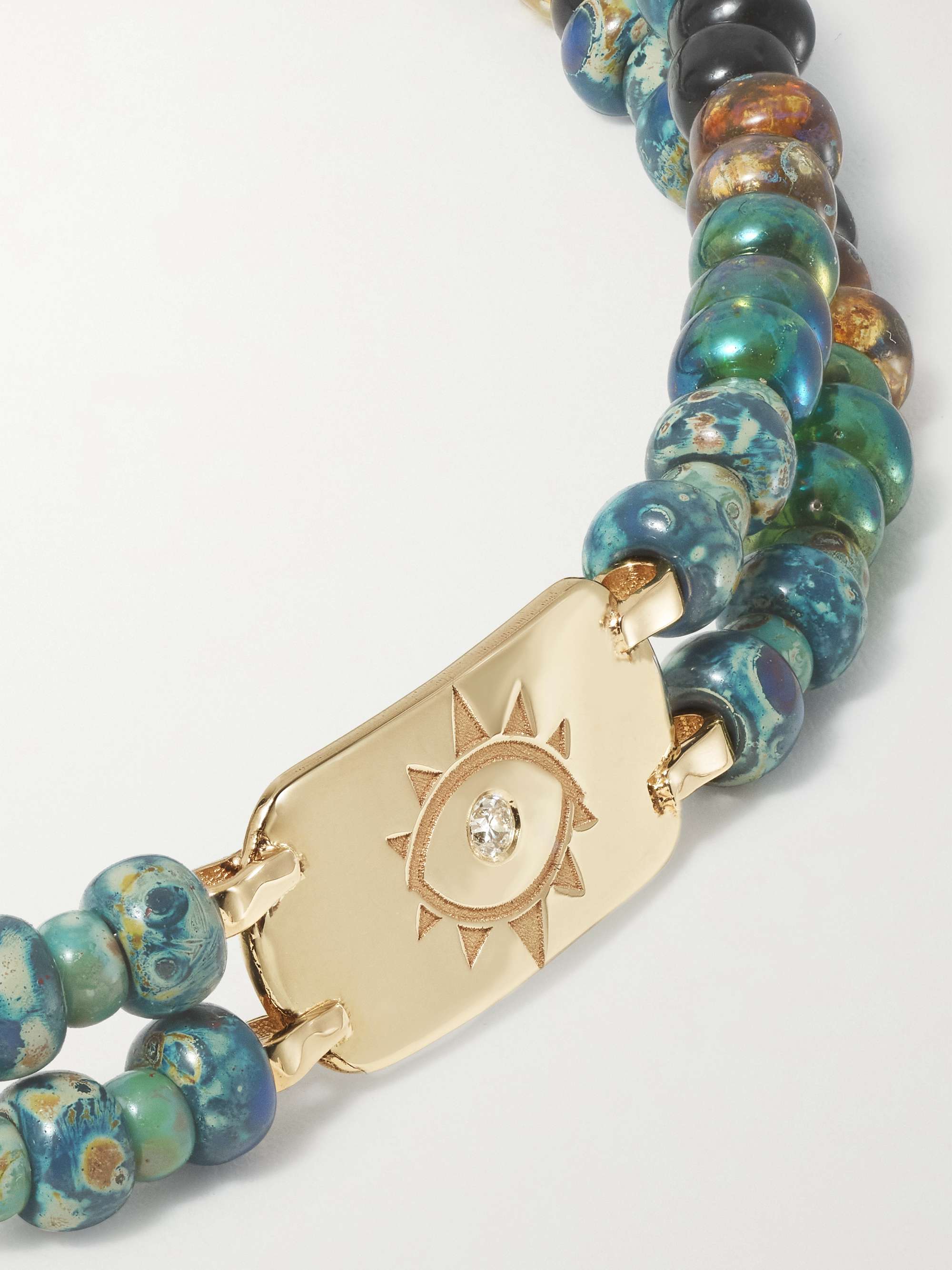 DIANE KORDAS Double Strand 18-karat gold, pearl and diamond bracelet