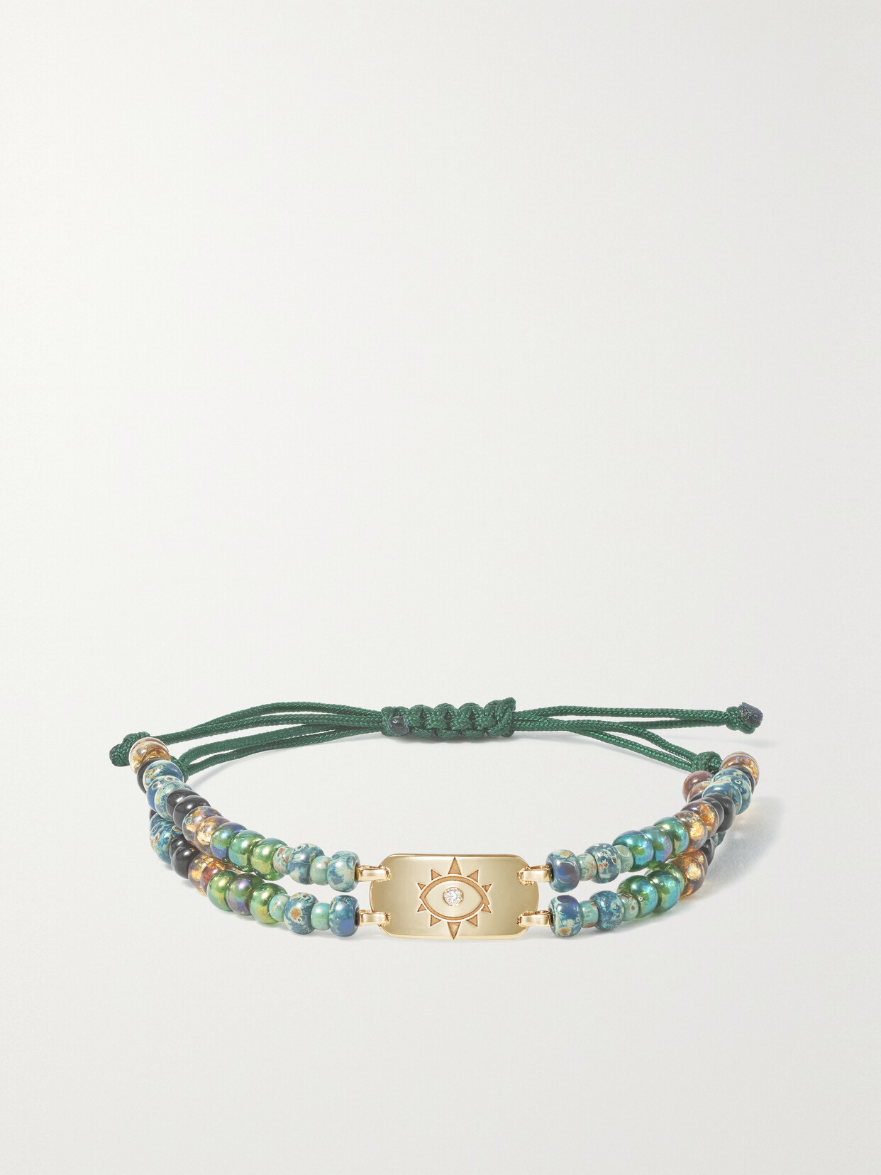 Diane Kordas - Double Strand 18-karat Gold, Multi-stone And Diamond Bracelet - Green