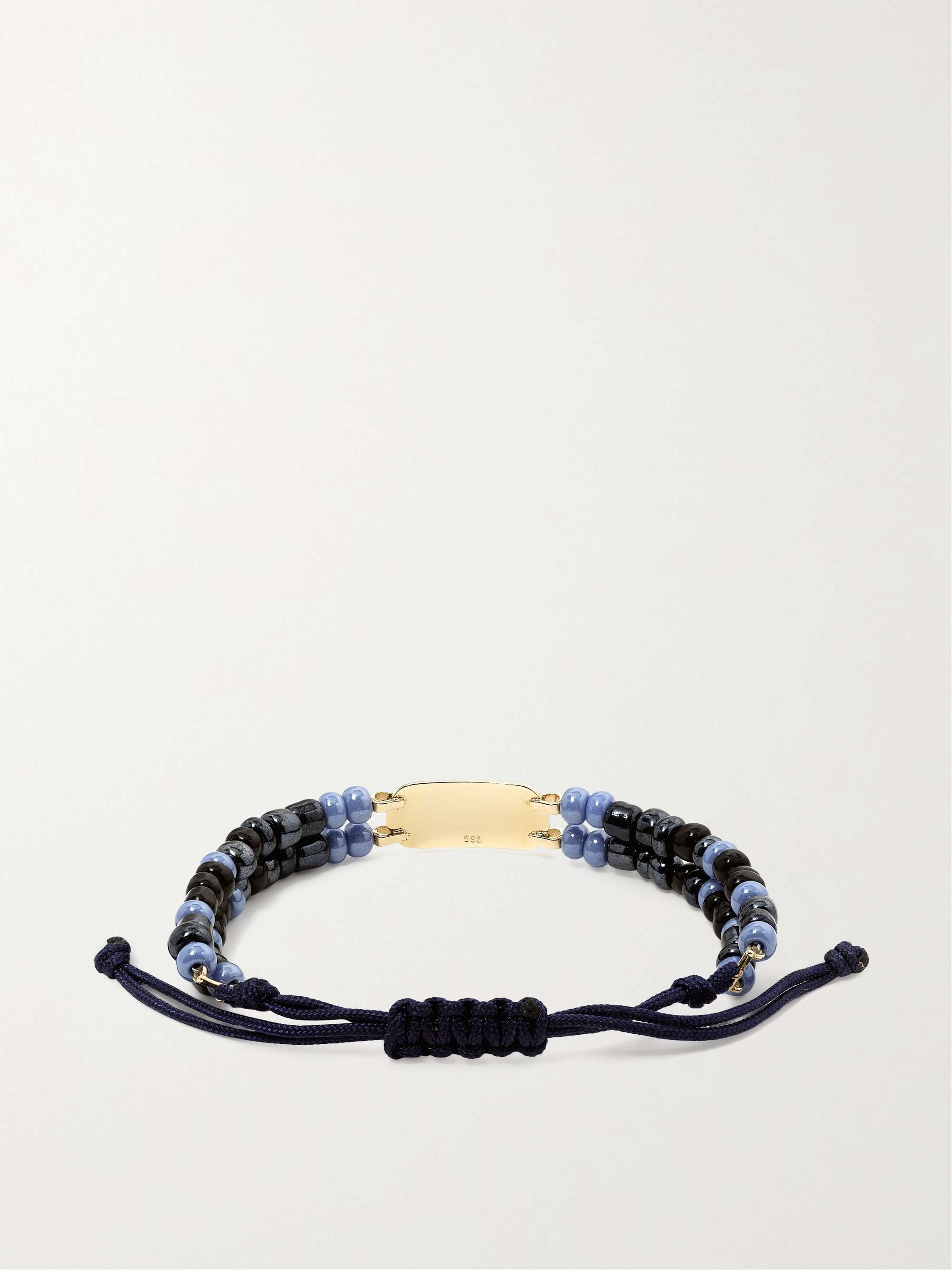 DIANE KORDAS Double Strand Armband mit Details aus 18 Karat Gold und Zierperlen
