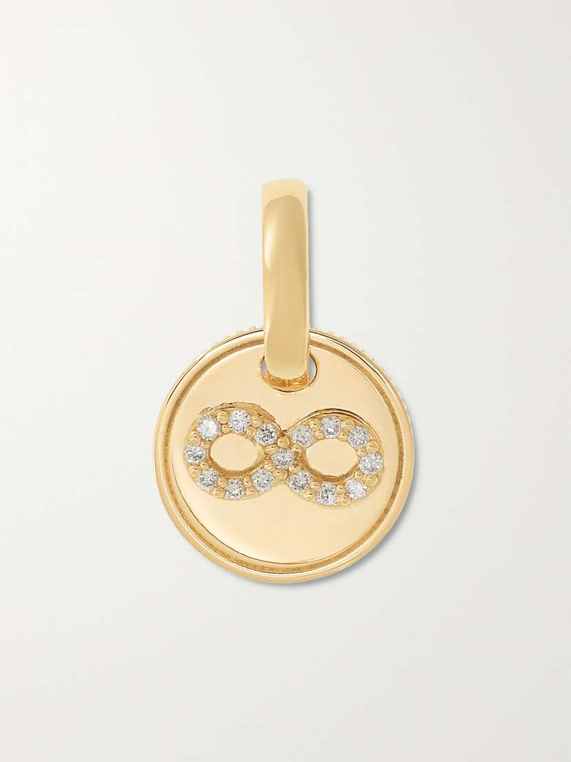 Foundrae Infinity Mini Coin 18-karat Gold Diamond Pendant