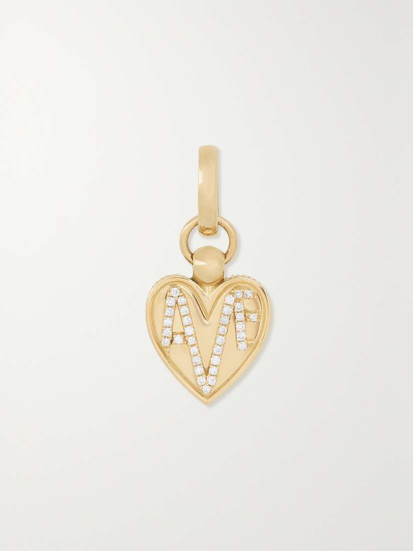 Foundrae Amate Mini Crest 18-karat Gold Diamond Pendant