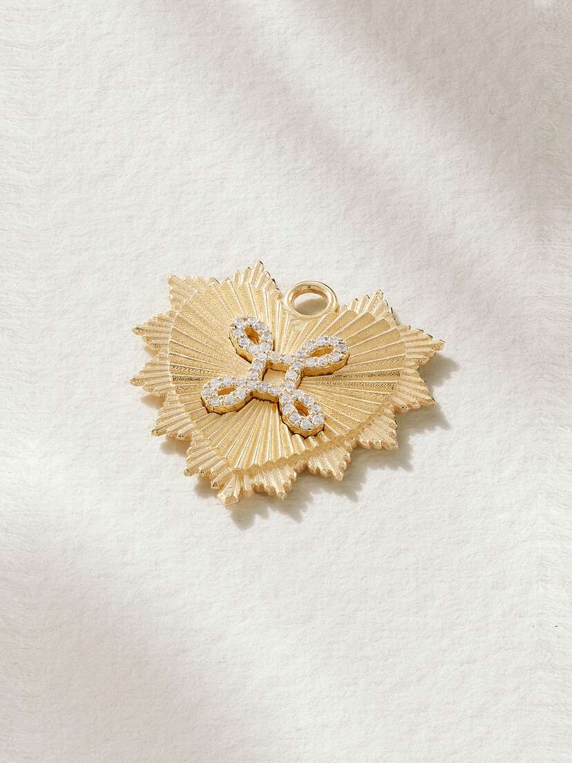 Foundrae True Love Knot 18-karat Gold Diamond Pendant