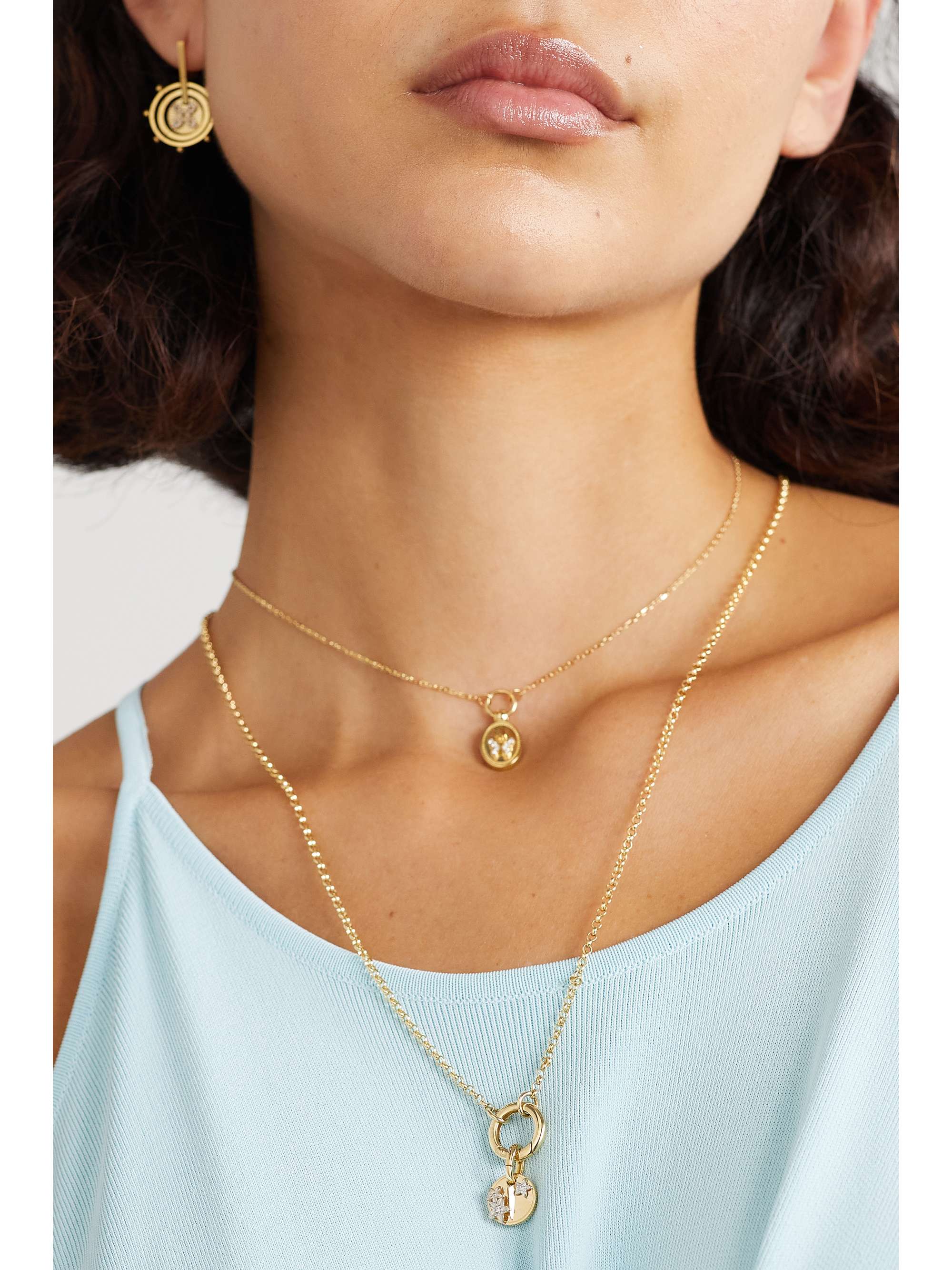 FOUNDRAE Resilience Mini Coin 18-karat gold diamond pendant