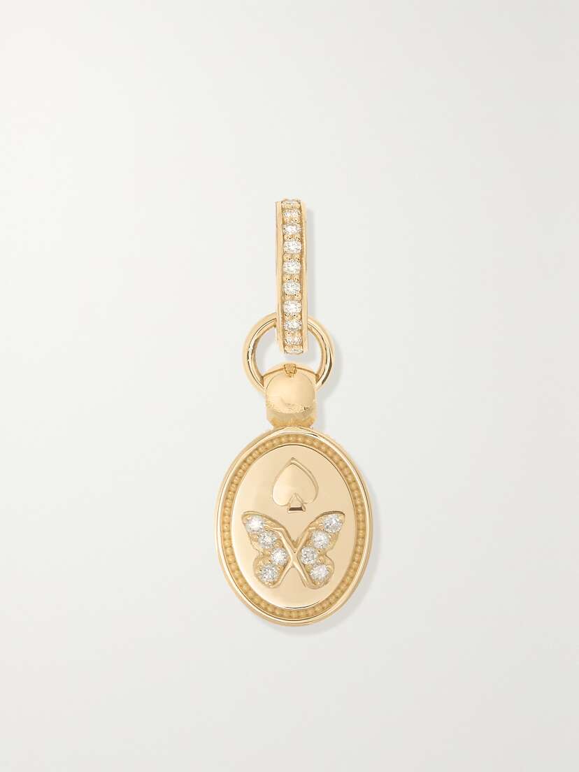 Foundrae Reverie Mini Crest 18-karat Gold Diamond Pendant