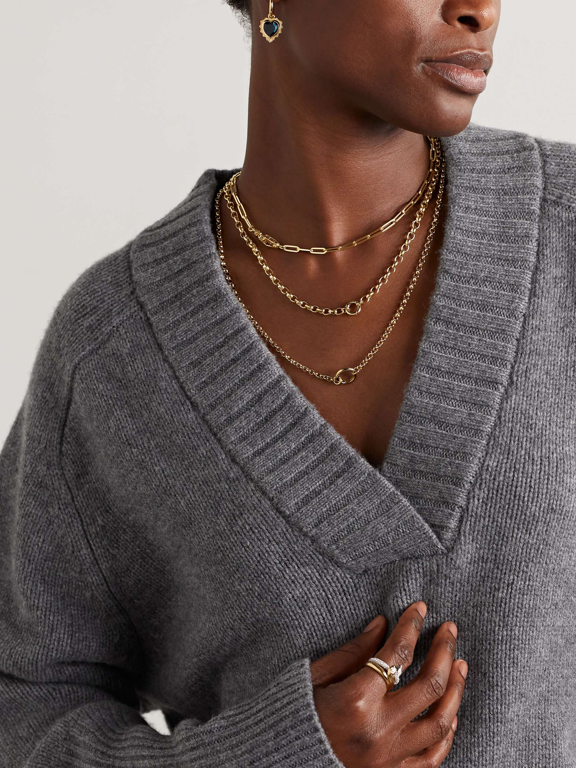 FOUNDRAE Sister Hook 18-karat gold necklace