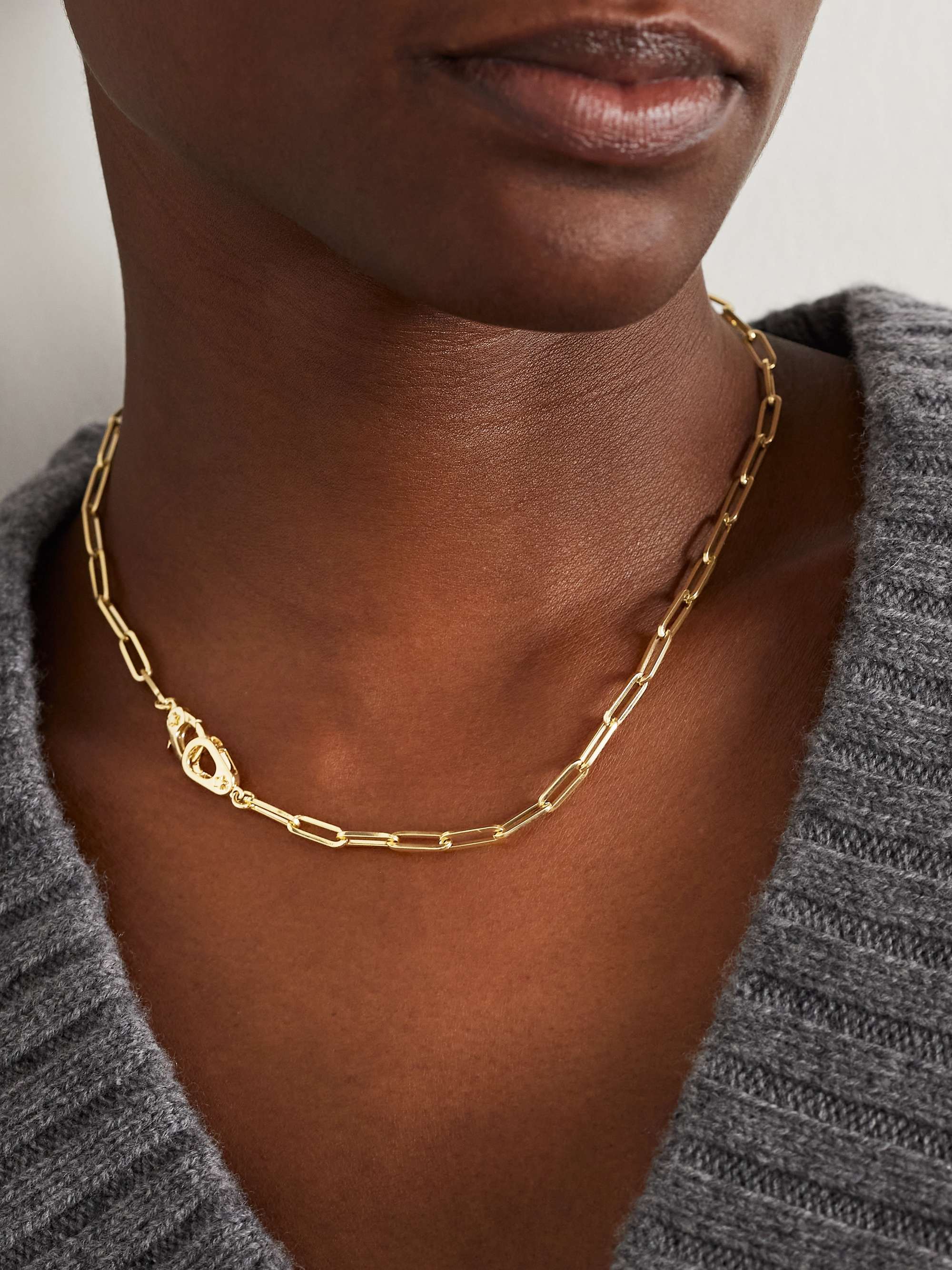 FOUNDRAE Sister Hook 18karat gold necklace NETAPORTER