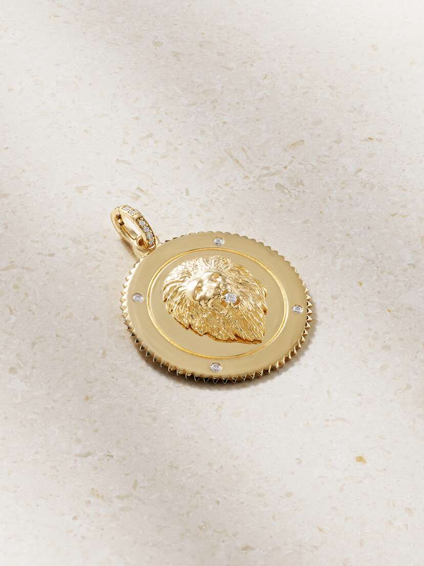 Foundrae Strength Large 18-karat Gold Diamond Pendant