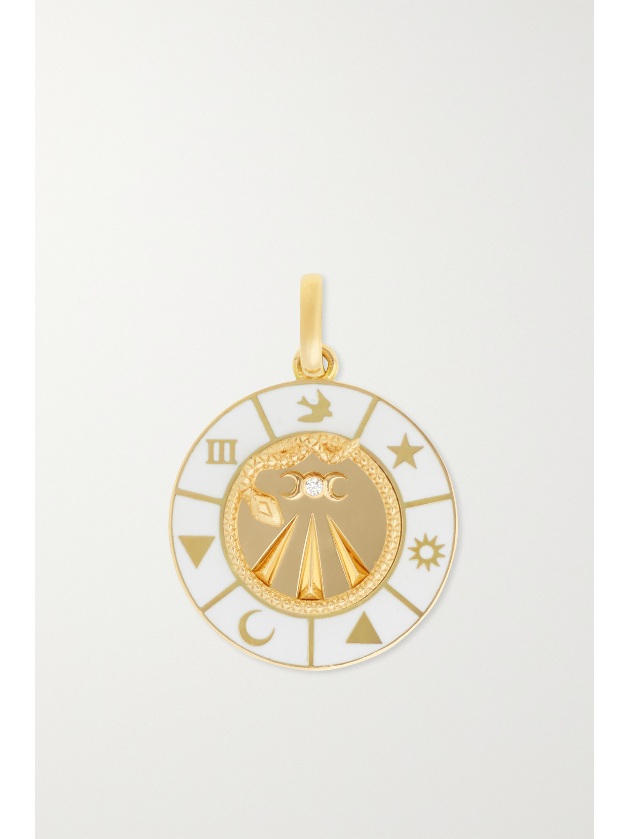 Foundrae Wheel Large 18-karat , Diamond And Enamel Medallion