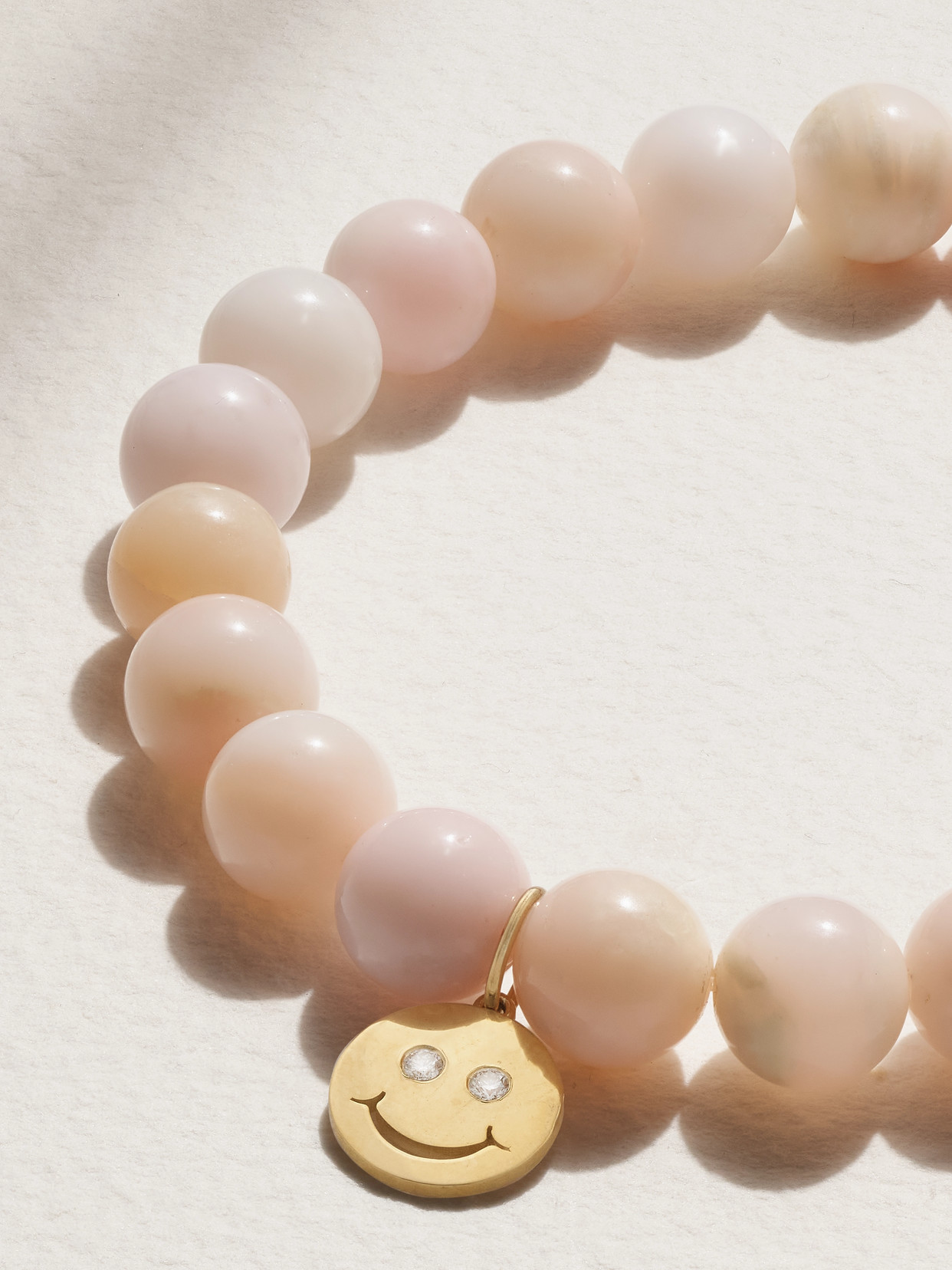 Sydney Evan Happy Face 14-karat Gold, Opal And Diamond Bracelet In Gold