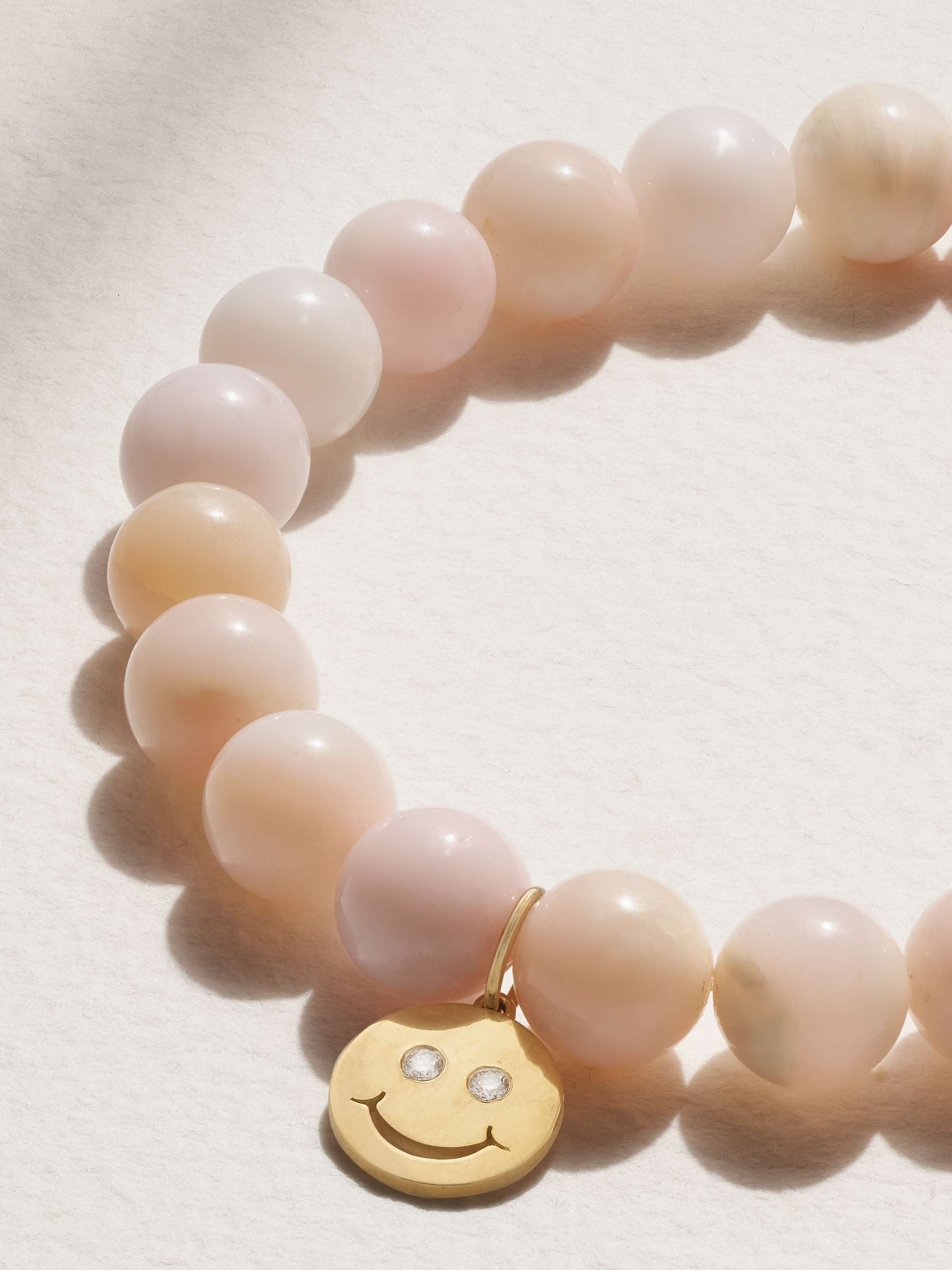 SYDNEY EVAN Happy Face 14-karat gold, opal and diamond bracelet