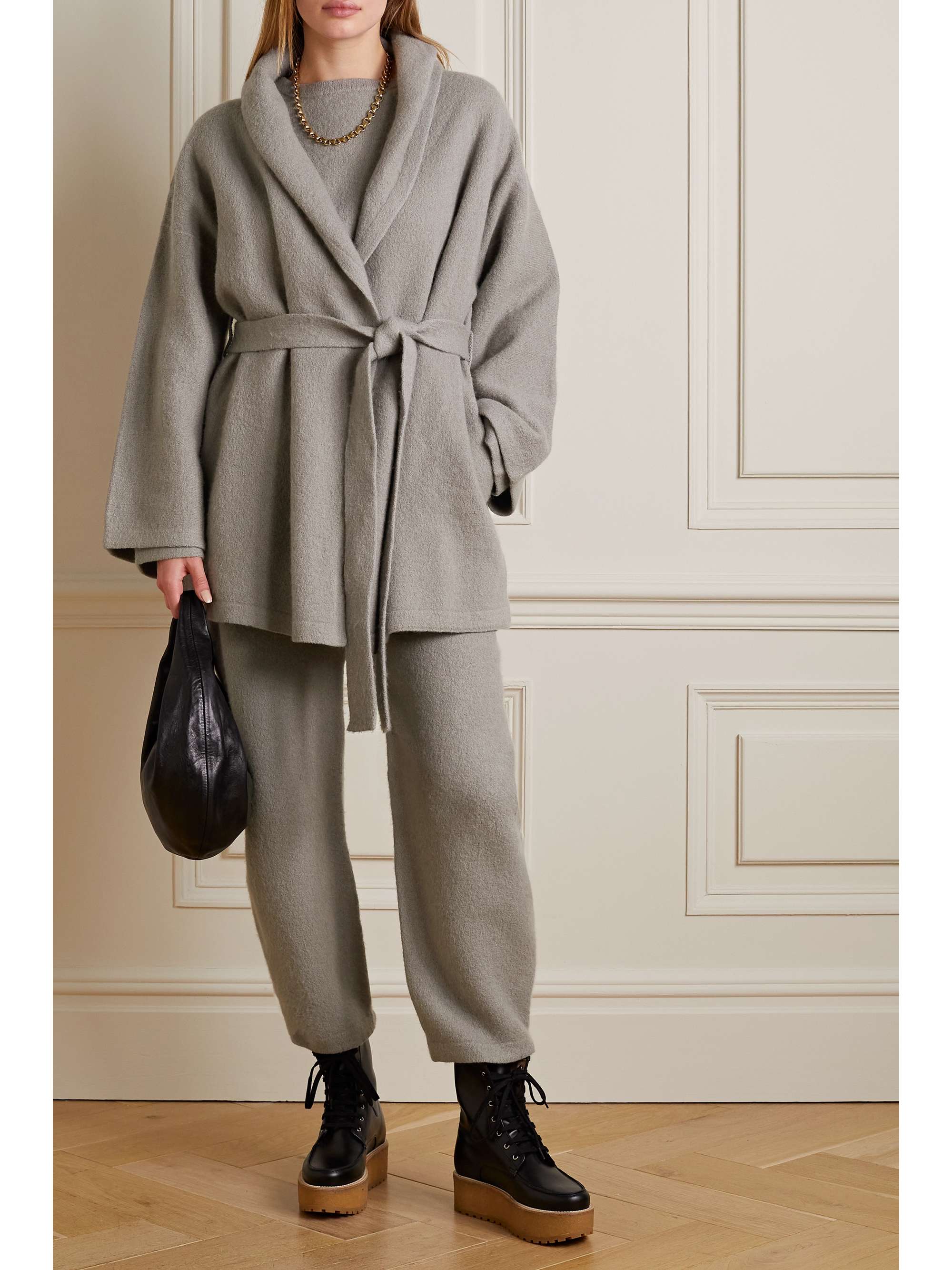 LAUREN MANOOGIAN Belted hooded alpaca-blend jacket