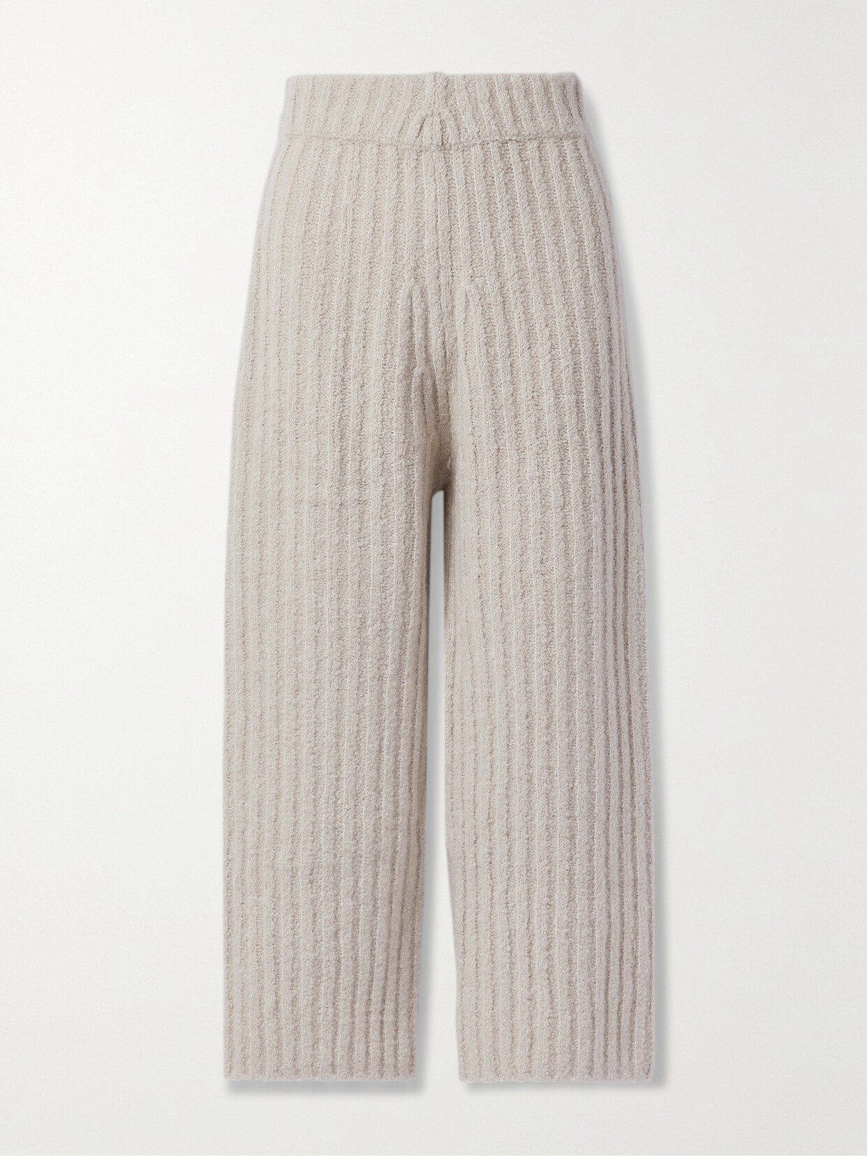 LAUREN MANOOGIAN RIBBED MERINO WOOL-BLEND WIDE-LEG PANTS