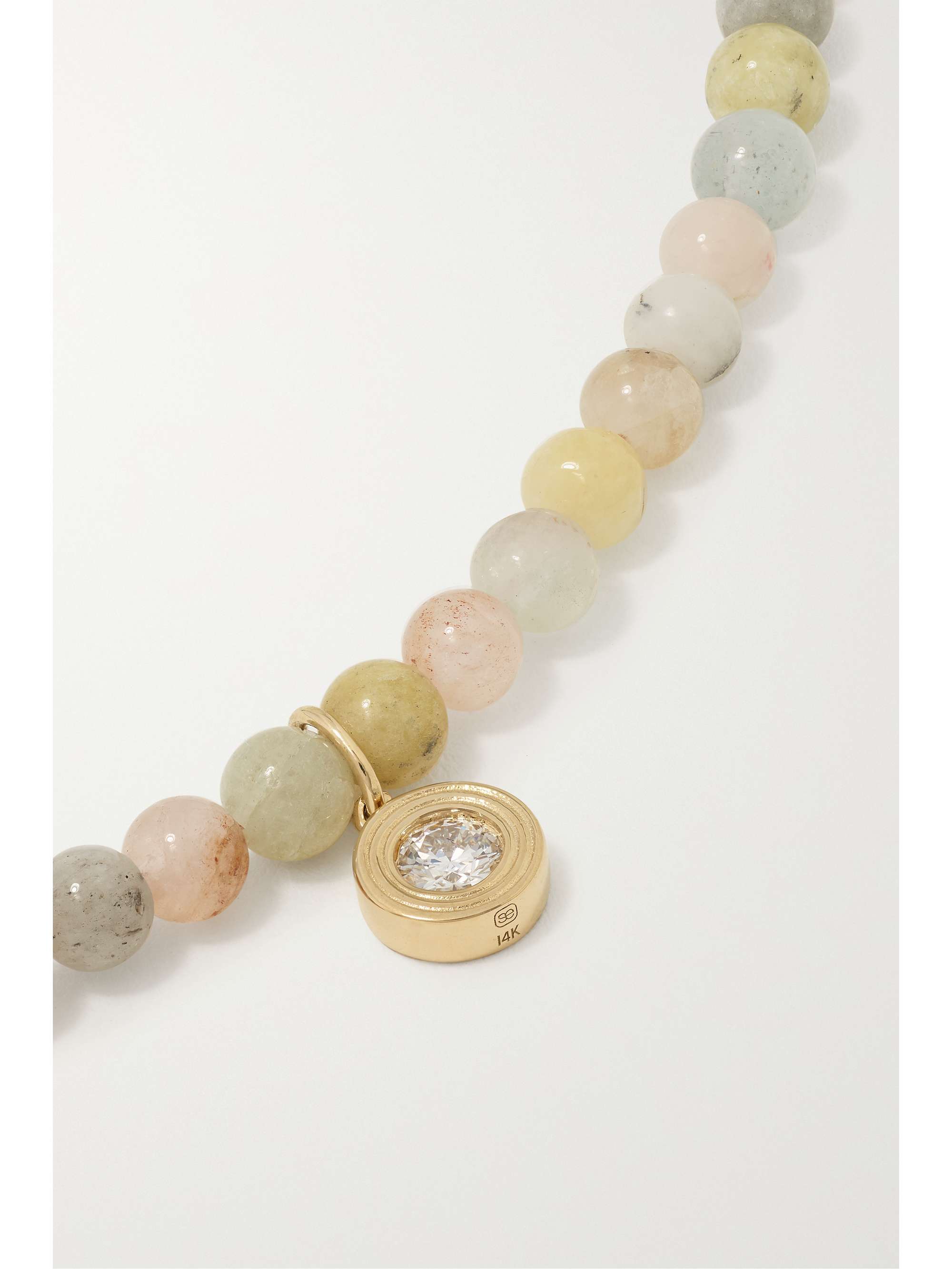 SYDNEY EVAN 14-karat gold, morganite and diamond choker