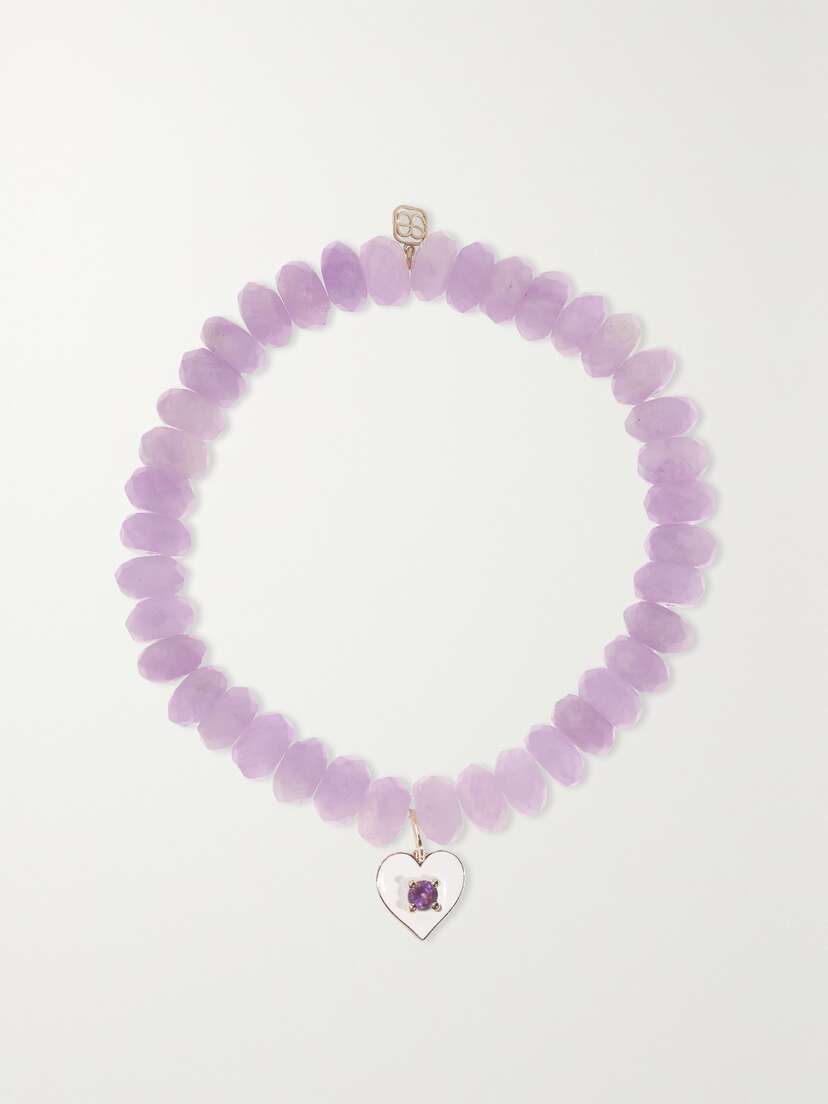 Sydney Evan 14-karat Gold, Amethyst And Enamel Bracelet