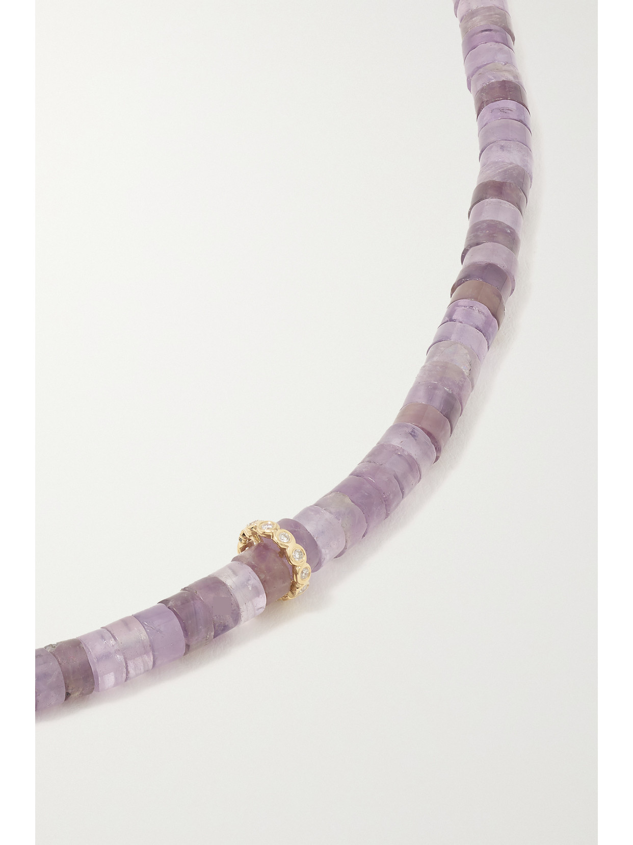 Sydney Evan 14-karat Gold, Amethyst And Diamond Choker In Gold