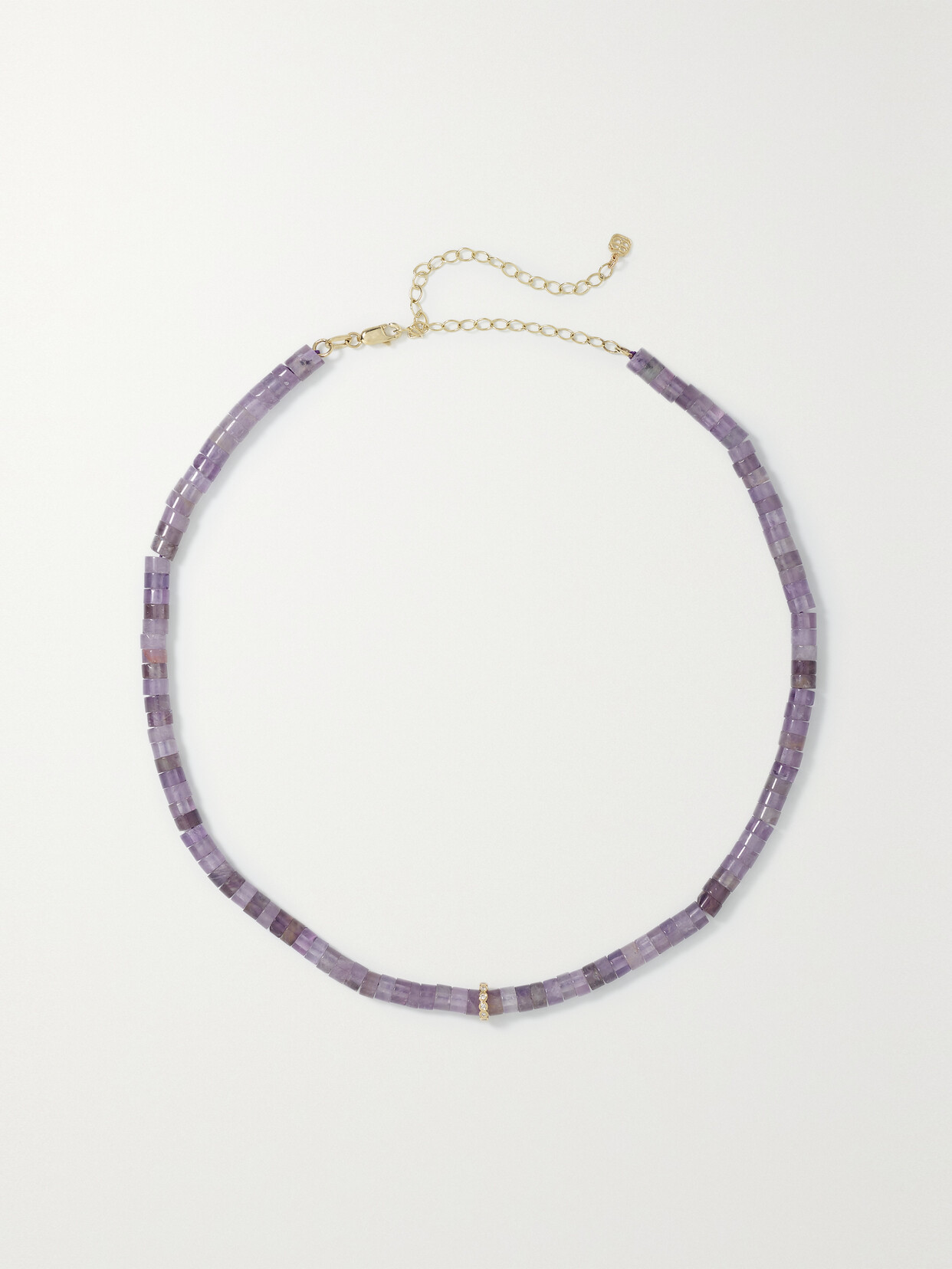 Sydney Evan 14-karat Gold, Amethyst And Diamond Choker