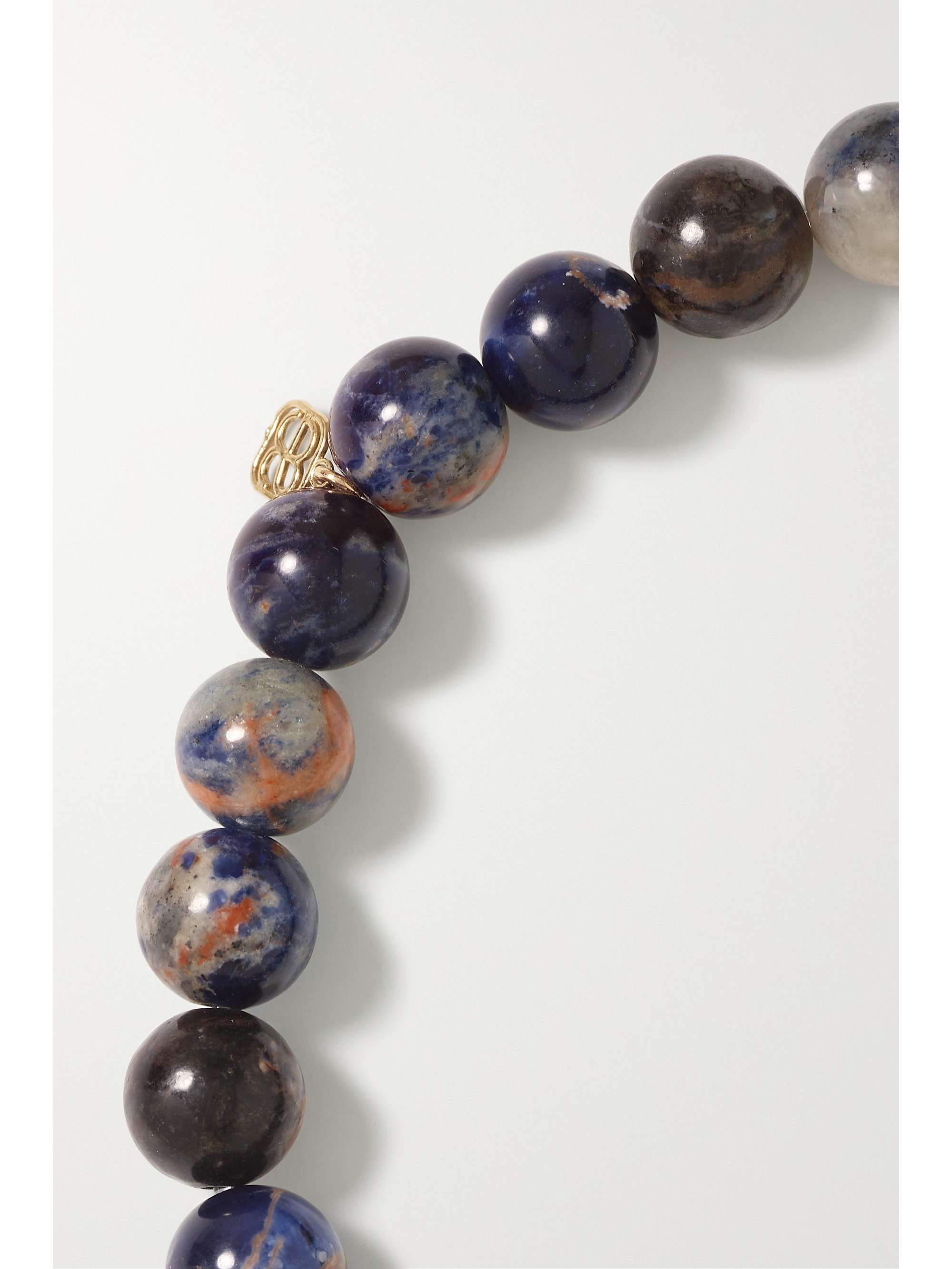 SYDNEY EVAN Nugget Daisy 14-karat gold sodalite bracelet