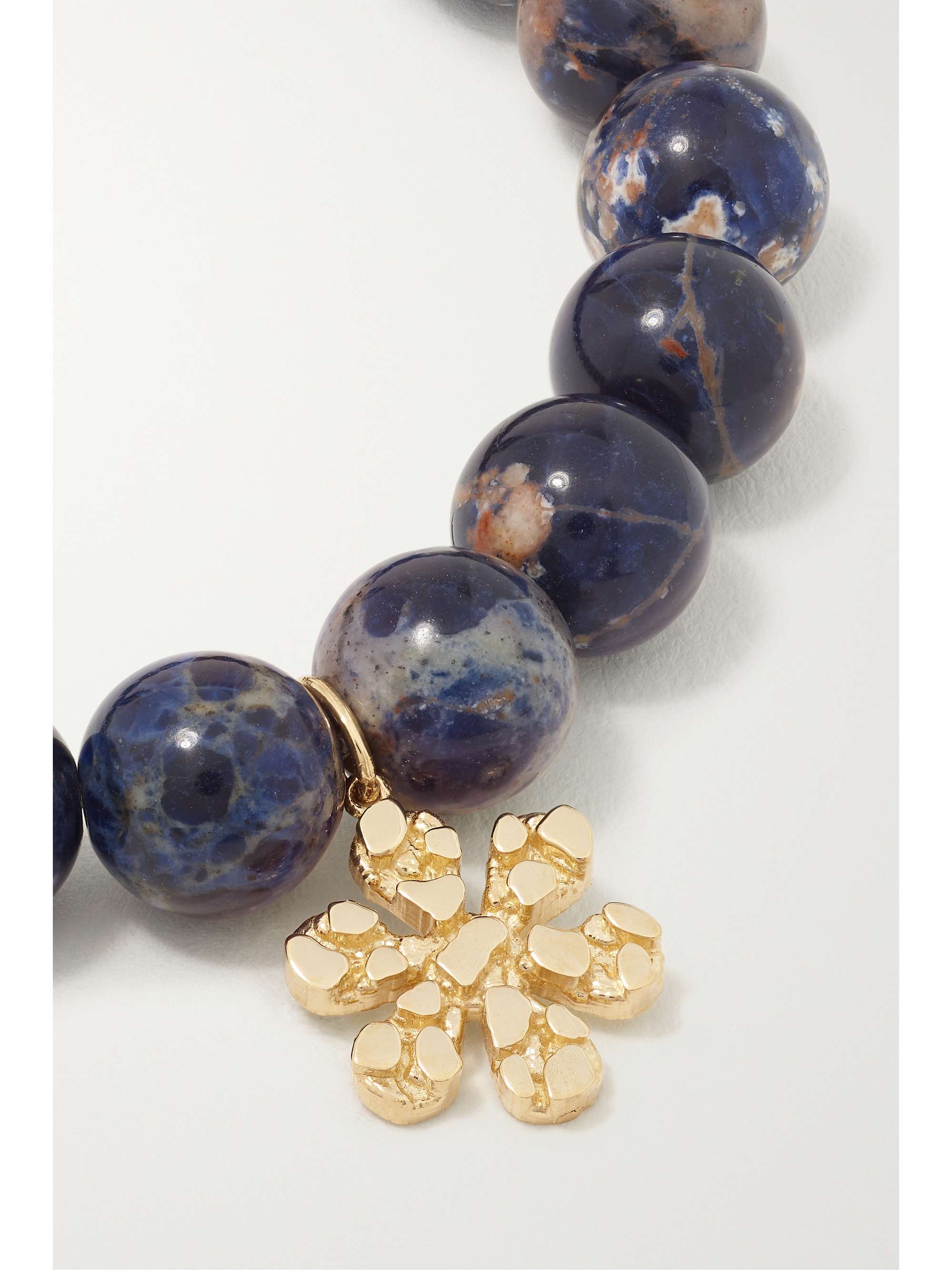SYDNEY EVAN Nugget Daisy 14-karat gold sodalite bracelet
