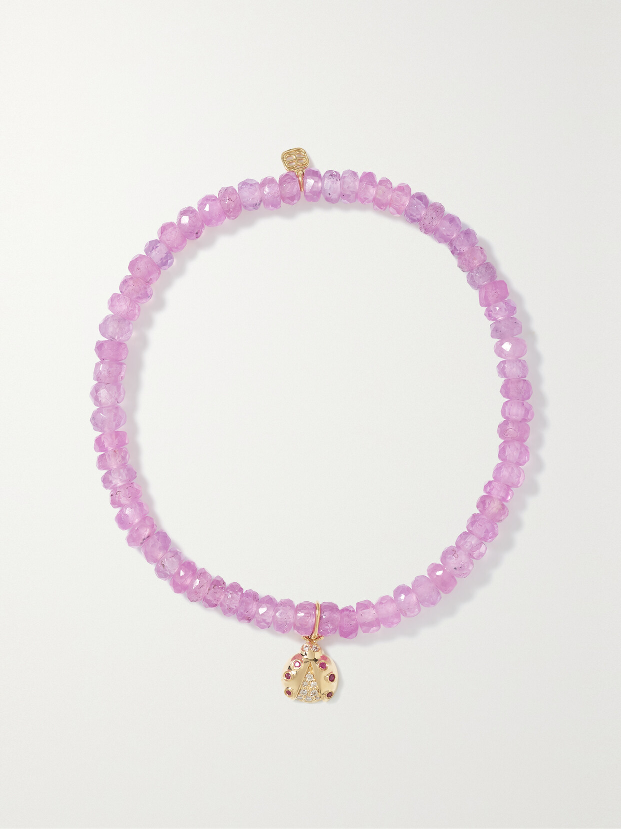 Sydney Evan - Small Ladybug 14-karat Gold Multi-stone Bracelet - One size