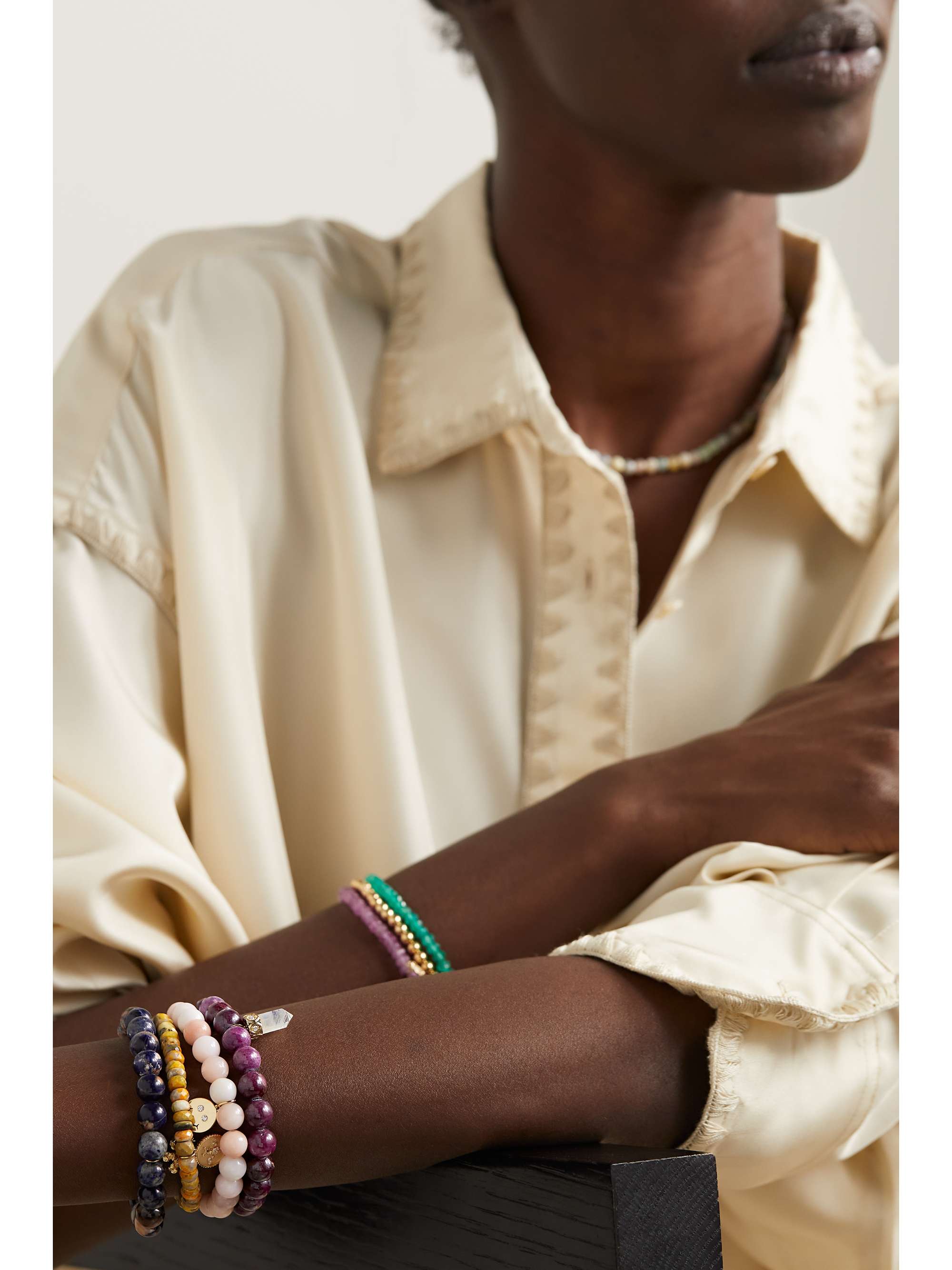 SYDNEY EVAN 14-karat gold multi-stone bracelet