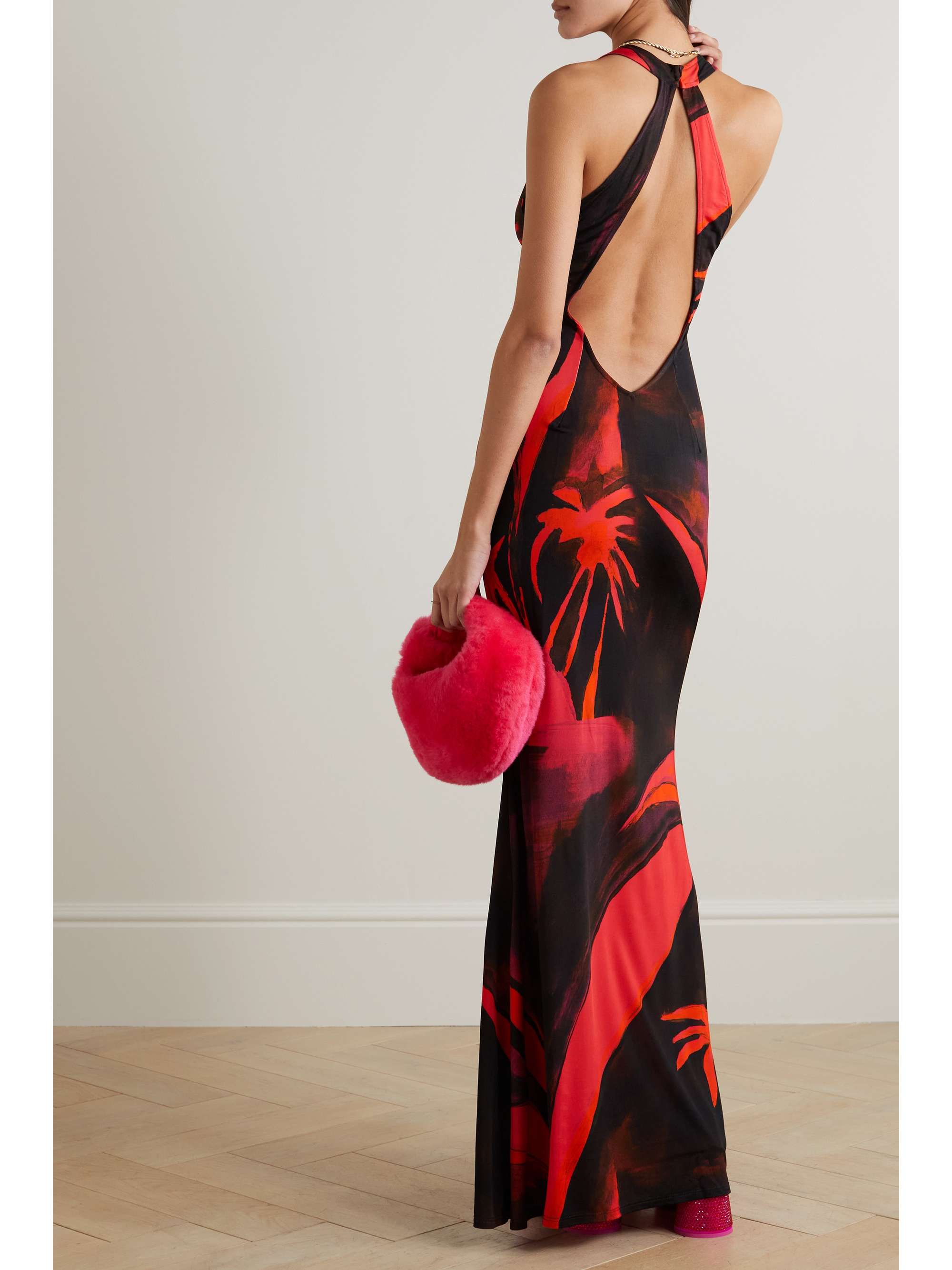 LOUISA BALLOU High Sea open-back printed stretch-jersey maxi dress