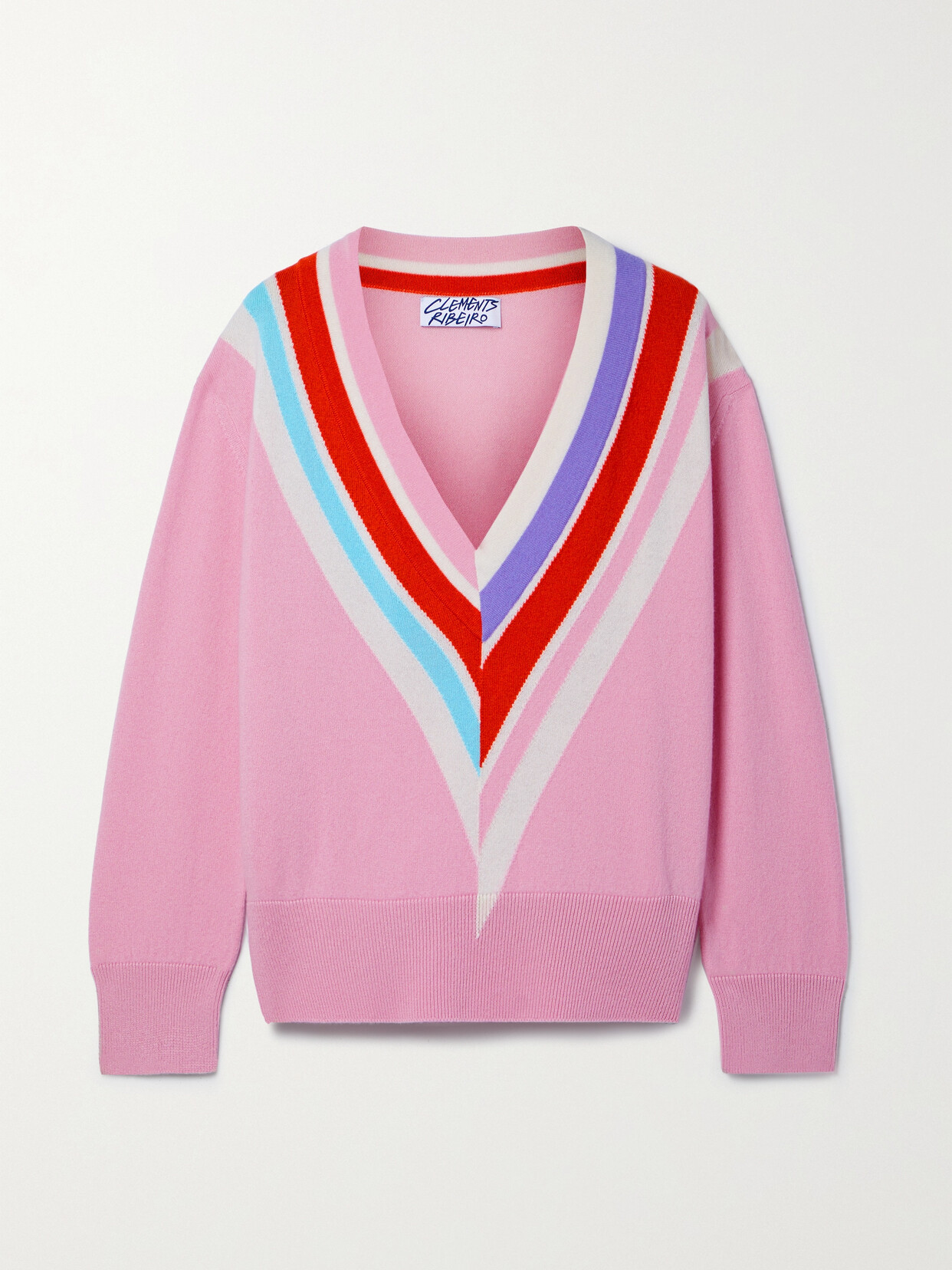 CLEMENTS RIBEIRO Cricket Striped Cashmere Sweater - Pink