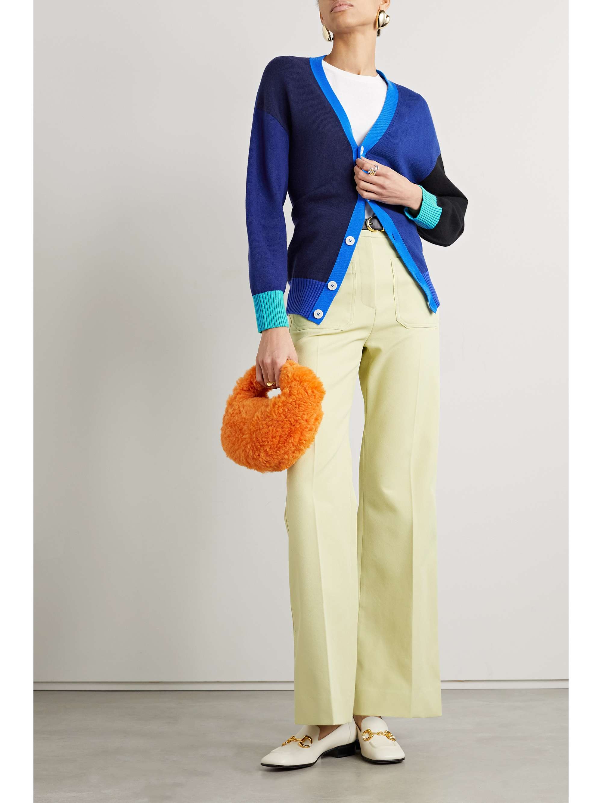 CLEMENTS RIBEIRO Bookish color-block cashmere cardigan