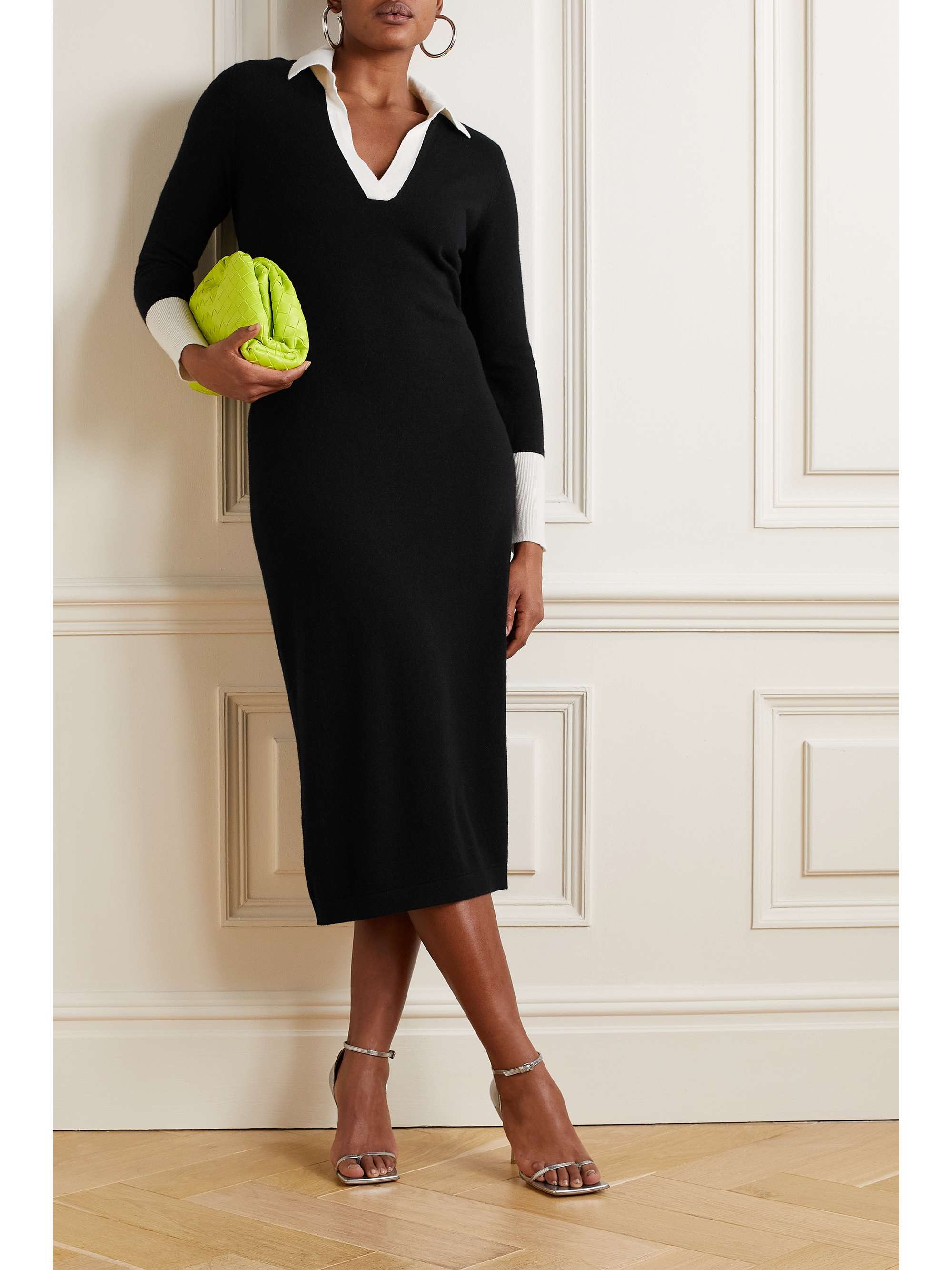 CLEMENTS RIBEIRO Teri two-tone cashmere midi dress