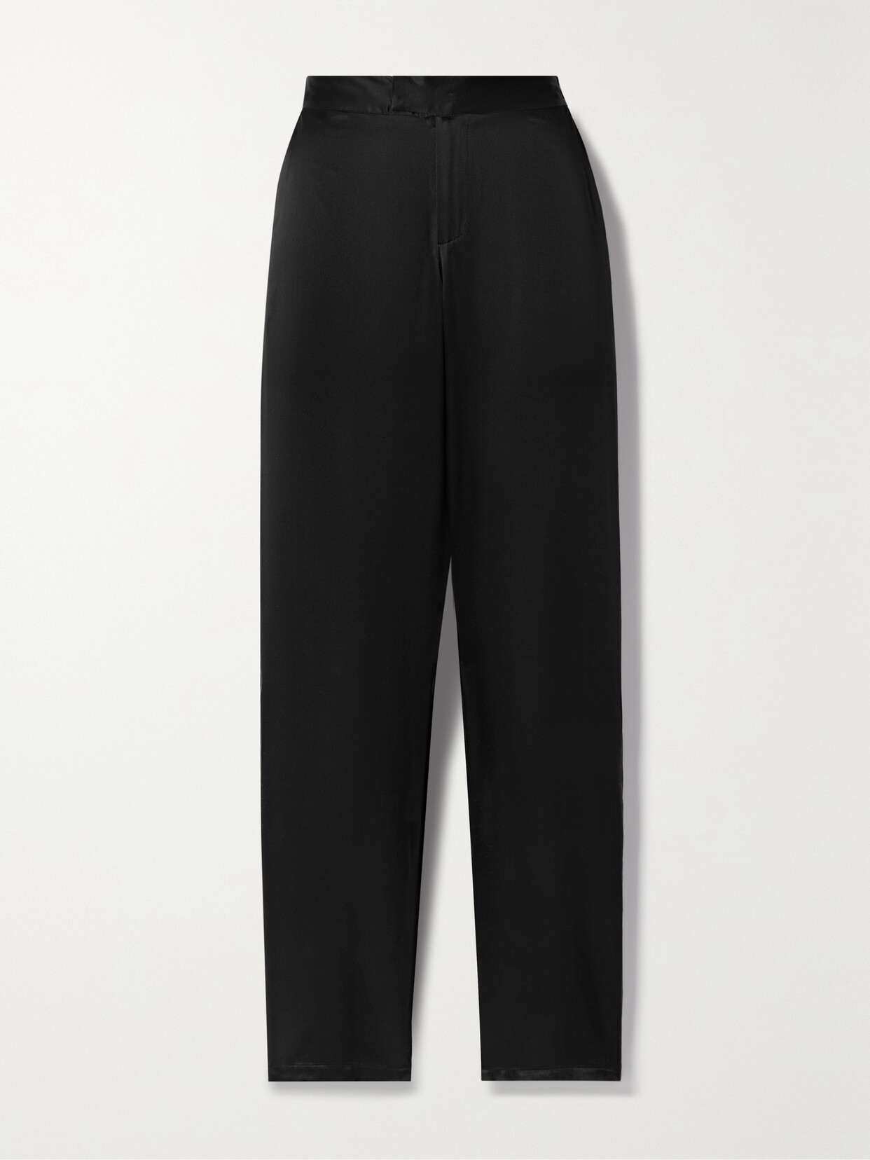 Louisa Ballou Cruise Silk-charmeuse Straight-leg Pants - Black