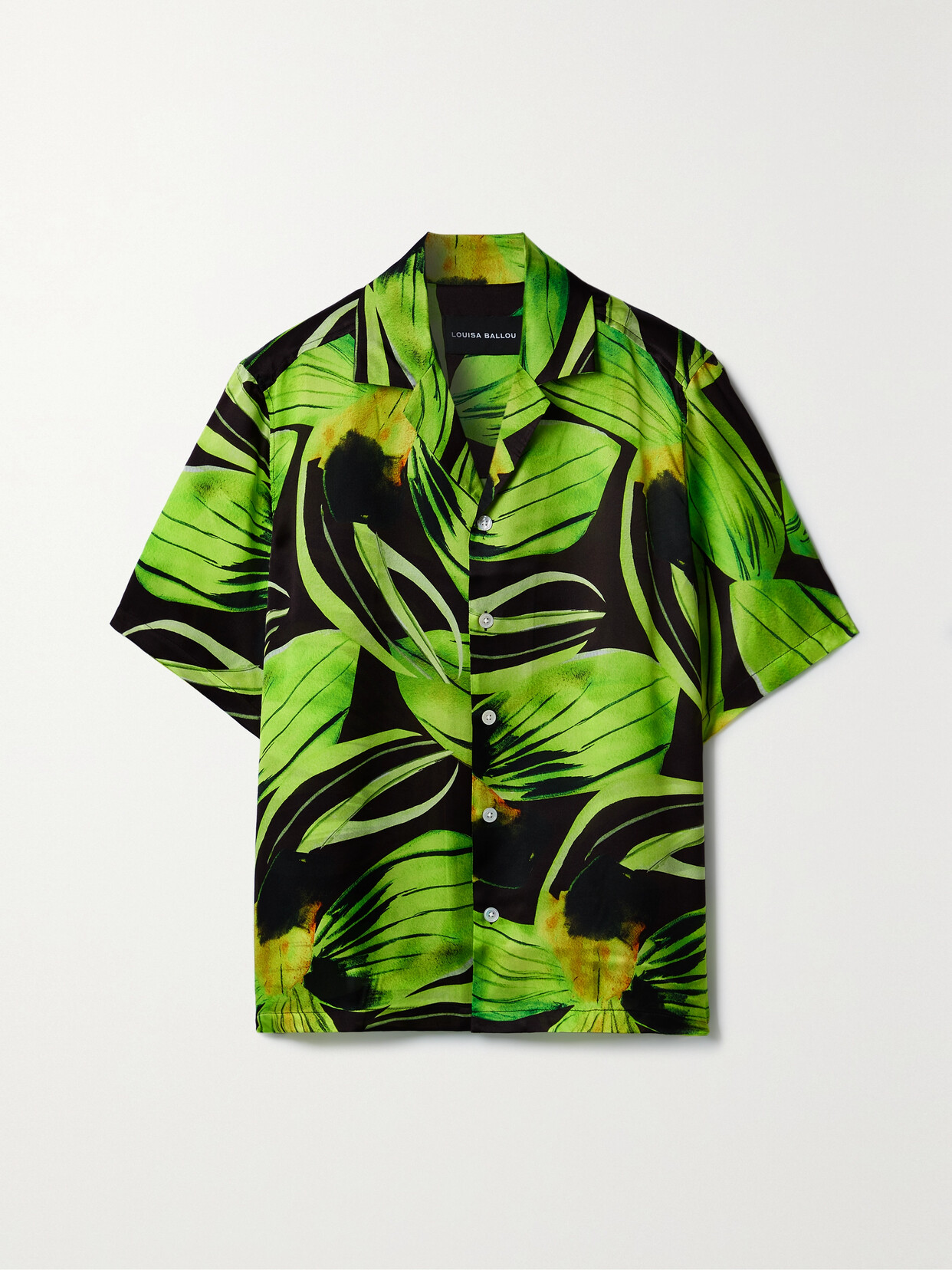 Louisa Ballou - Weekend Printed Silk-charmeuse Shirt - Green