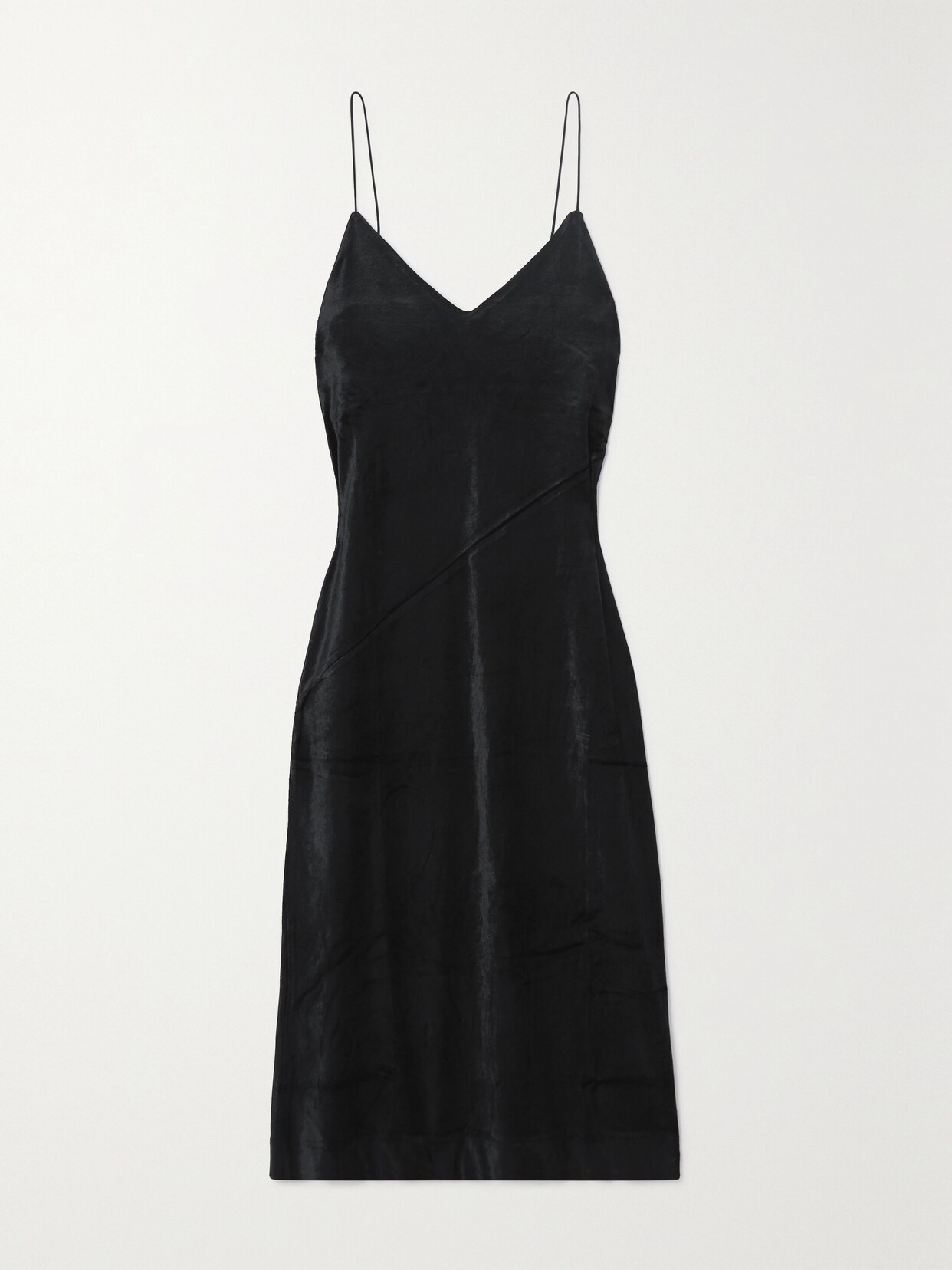 Ninety Percent Leah Micromodal-blend Velour Midi Dress In Black