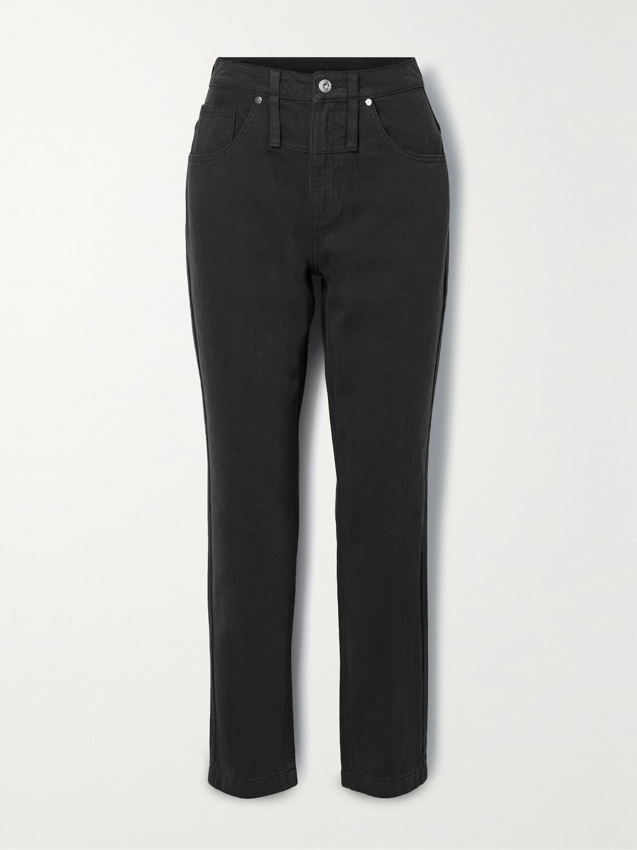 Ninety Percent Elliana Cropped High-rise Straight-leg Jeans In Black