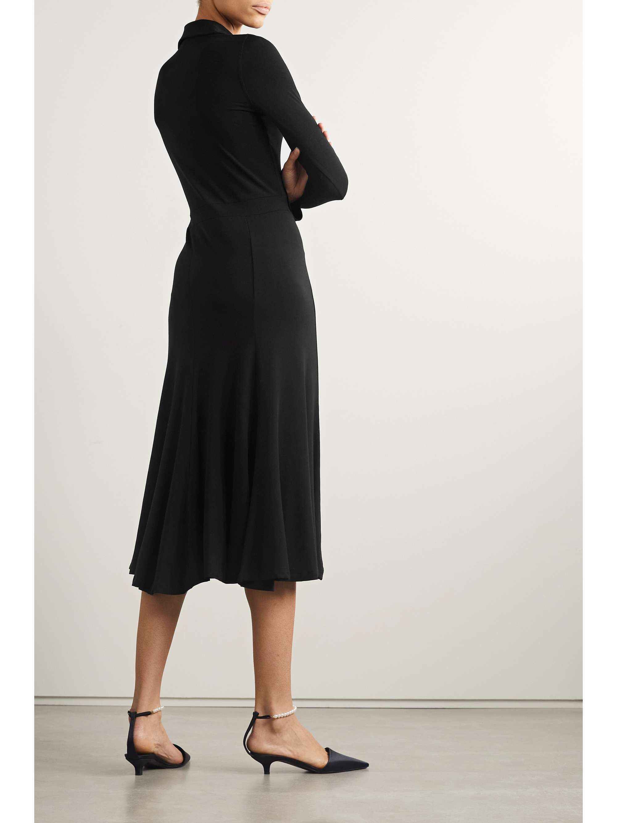 NINETY PERCENT Melody stretch-TENCEL Lyocell midi shirt dress
