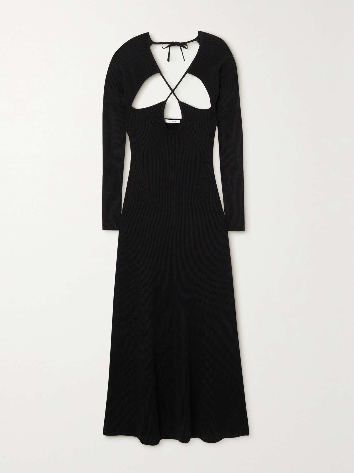 Ninety Percent Miyah Cutout Ribbed-knit Midi Dress In Black