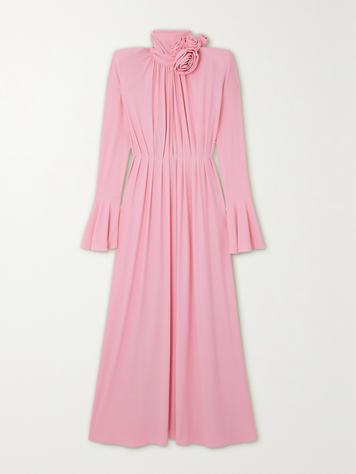 Magda Butrym - Appliquéd Pleated Jersey-crepe Maxi Dress - Pink