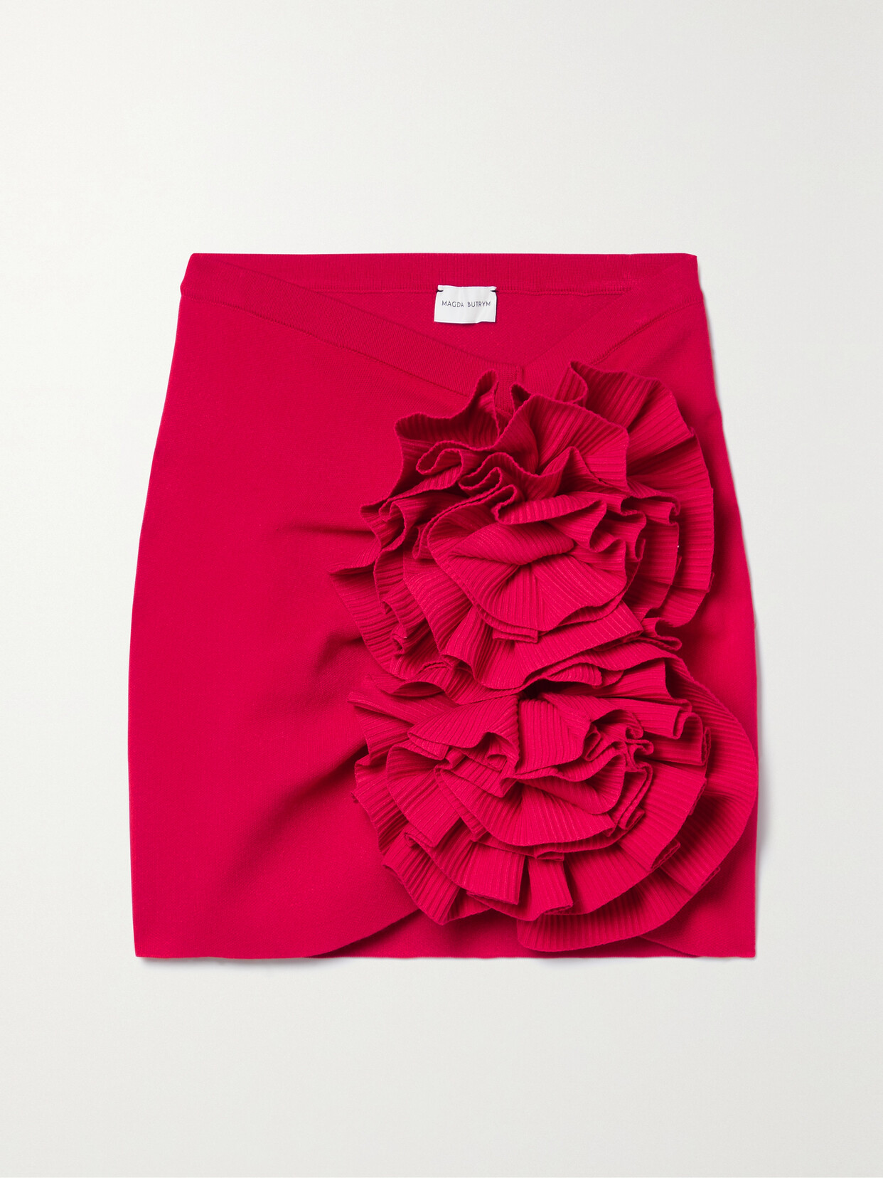 MAGDA BUTRYM APPLIQUÉD STRETCH-KNIT MINI SKIRT