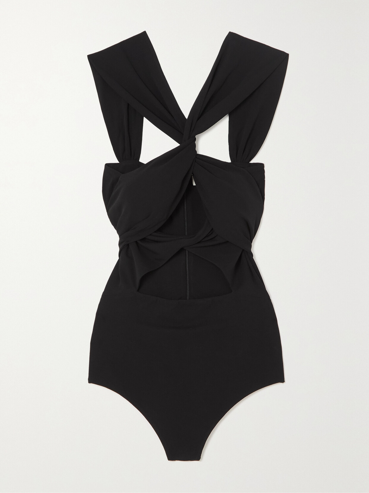 Magda Butrym - Twist-front Cutout Stretch-jersey Bodysuit - Black