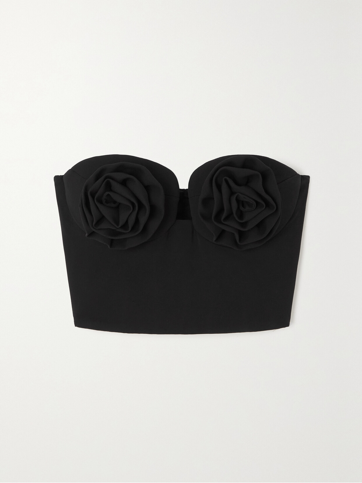 Magda Butrym - Strapless Cropped Crepe Bustier Top - Black