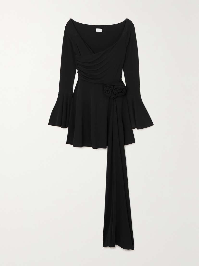 Magda Butrym Off-the-shoulder Appliquéd Stretch-crepe Mini Dress